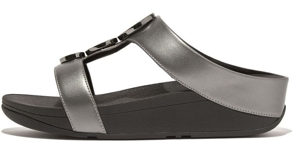 Fitflop Halo Bead-Circle Metallic H-Bar Slides Sandale günstig online kaufen