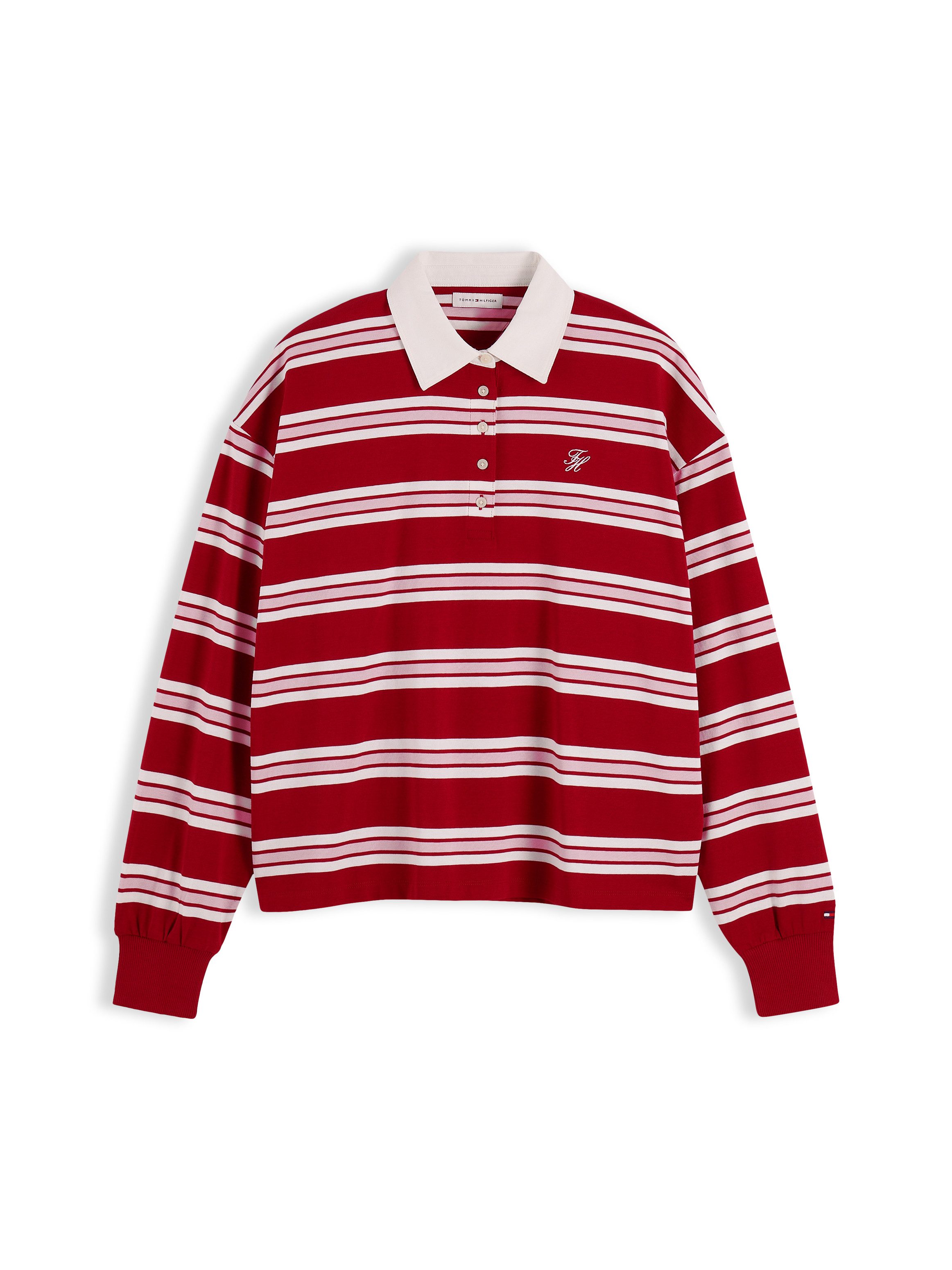 Tommy Hilfiger Sweatshirt RUGBY STP LS POLO SWEATSHIRT Baumwolle – Bild 5 von 5