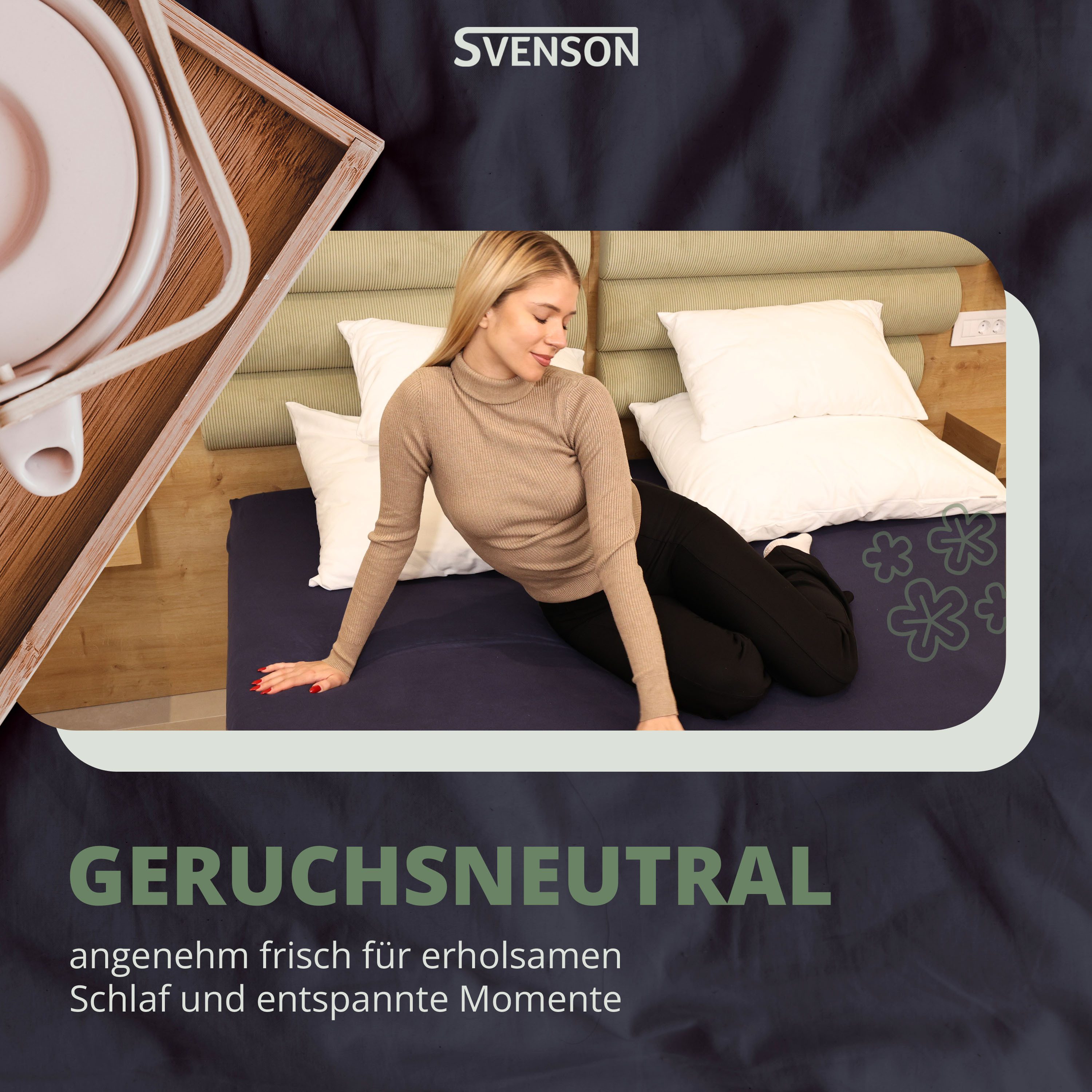 Svenson Spannbettlaken Svenson Jersey Spannbettlaken, 100% Baumwolle, Gummizug: rundum, (1 Stück), grau – Bild 5 von 5