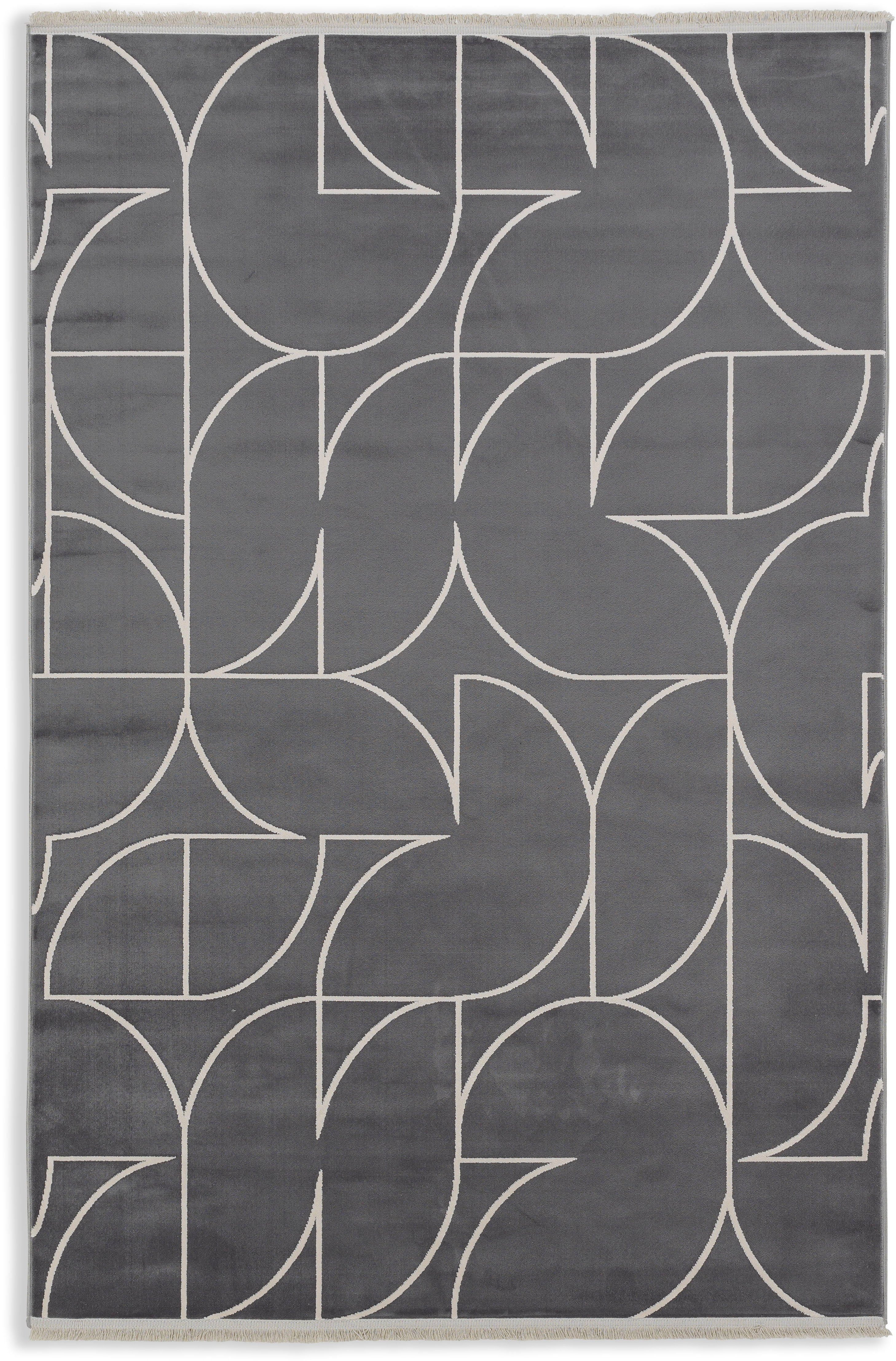 Teppich Magic 6104, SCHÖNER WOHNEN-Kollektion, mm, mit Tief rechteckig, anthrazit Viskose, Hoch glänzend weich 7 und Struktur, Höhe