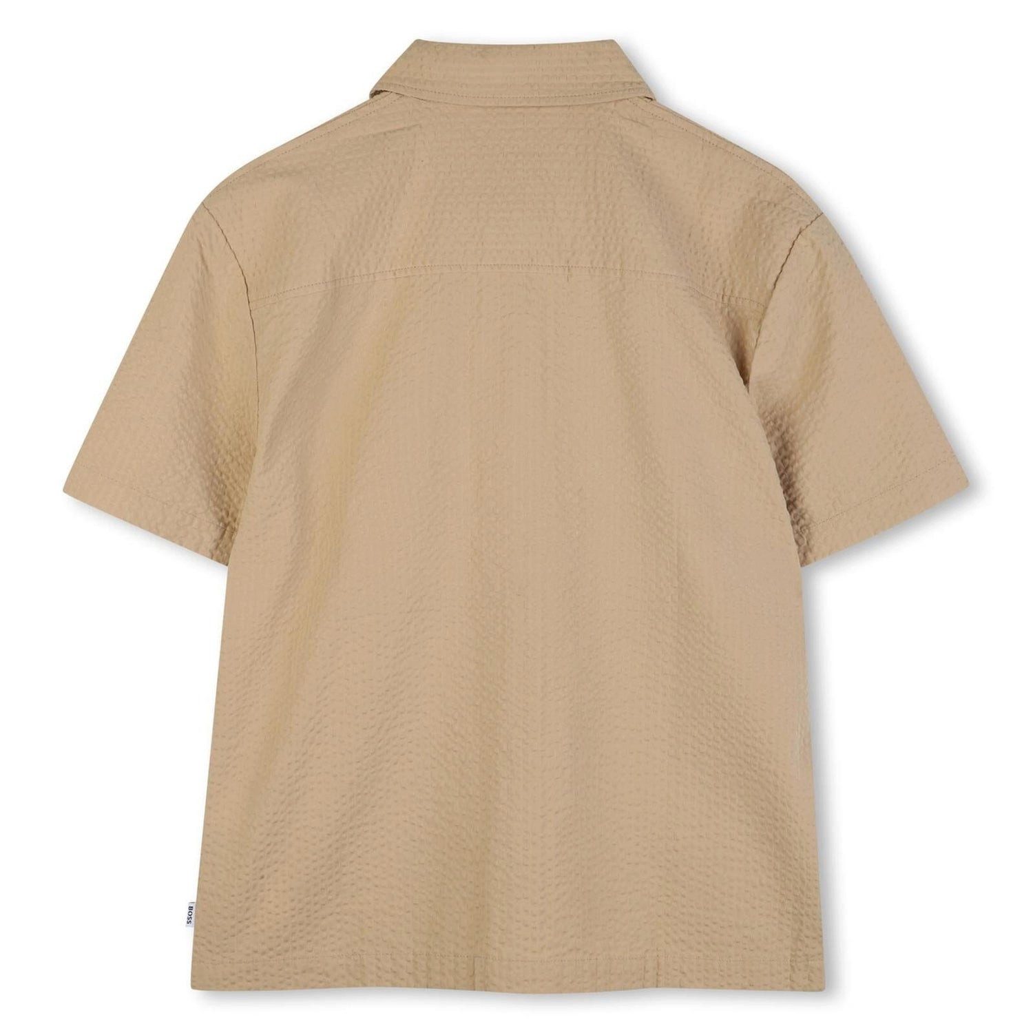 Boss Kidswear Kurzarmhemd BOSS Kidswear kurzärmeliges Seersucker-Hemd beige