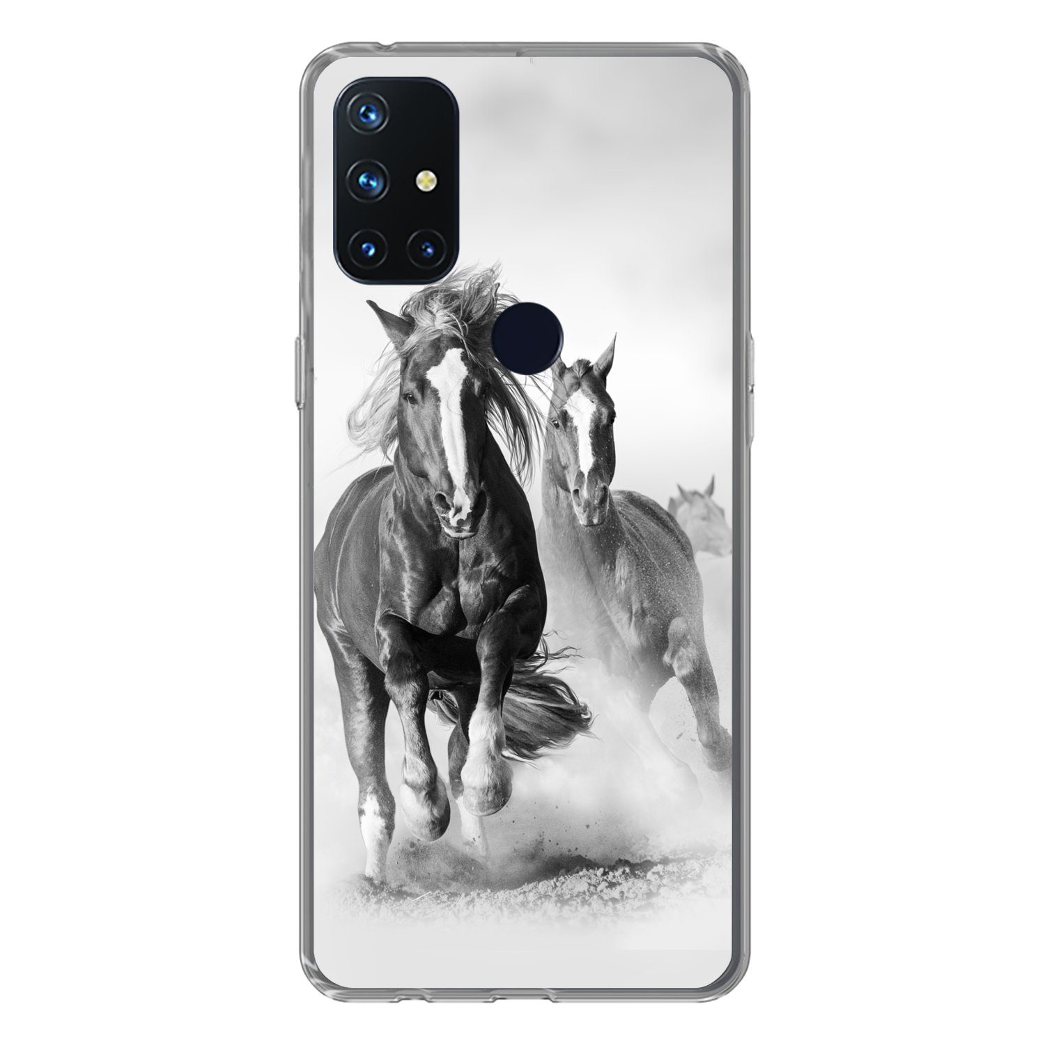 MuchoWow Handyhülle Pferde - Tiere - Illustration, Phone Case, Handyhülle OnePlus Nord N10 5G, Silikon, Schutzhülle