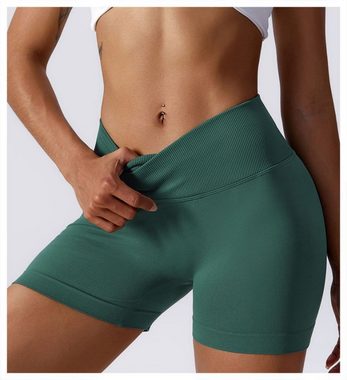 jalleria Yogashorts Yoga-Shorts elastisch hohe Taille Lauf-Fitness-Shorts eng anliegend