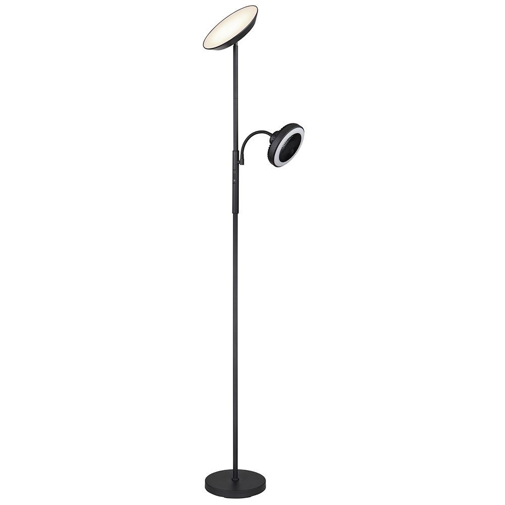 Stehlampe, Globo 178cm H LED LED Touchdimmer fest Tageslichtweiß, LED-Leuchtmittel Neutralweiß, Warmweiß, Kaltweiß, Deckenfluter verbaut, schwarz Wohnzimmerlampe Stehlampe