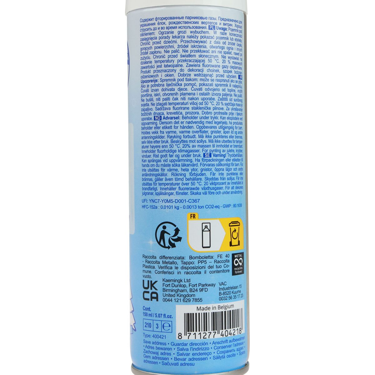 Kaemingk Sprühfarbe Schneespray für Winterdeko und festliche Weihnachtsdekoration