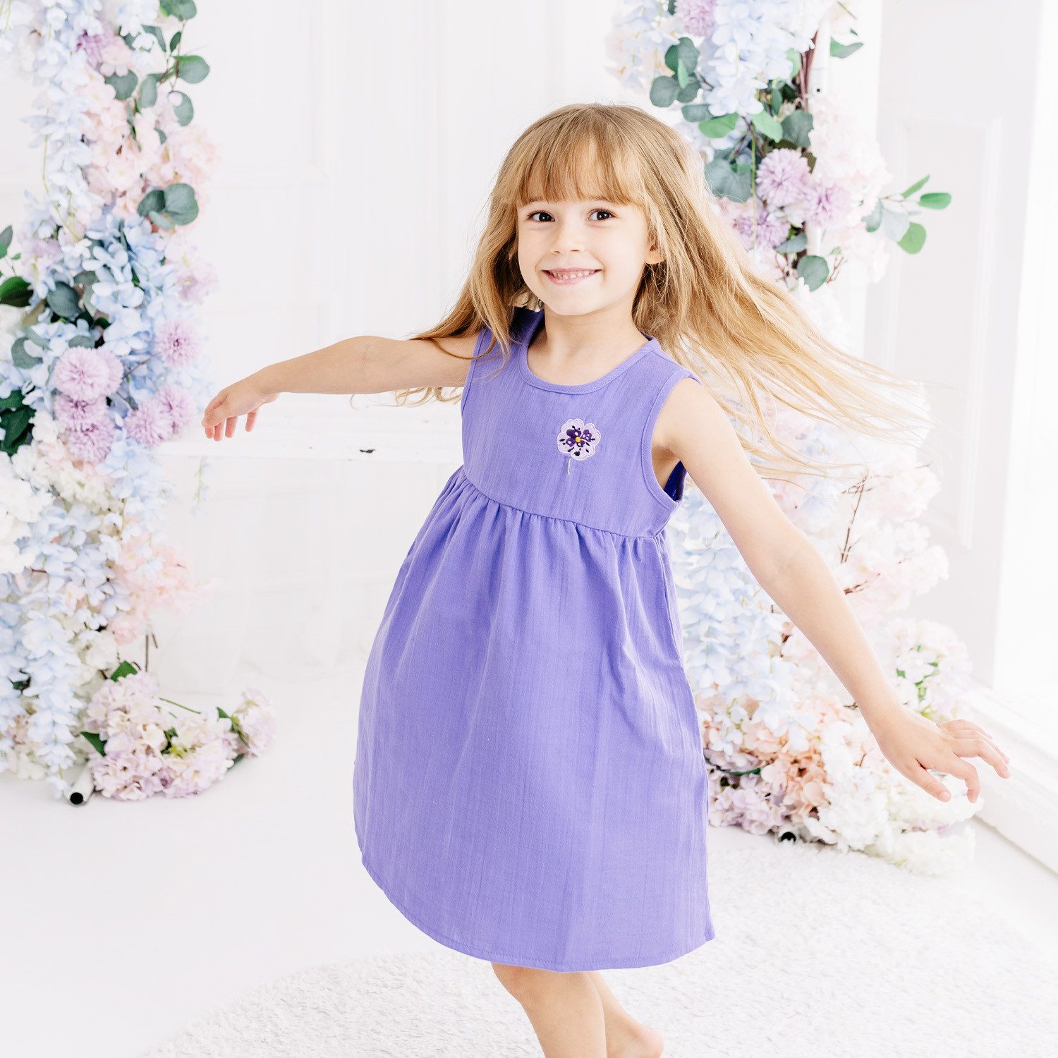 Walkiddy Sommerkleid Walkiddy Kinder Bio Baumwolle GOTS Lila nachhaltig - Bio Baumwolle,GOTS, Kinderbekleidung,nachhaltige Klamotten