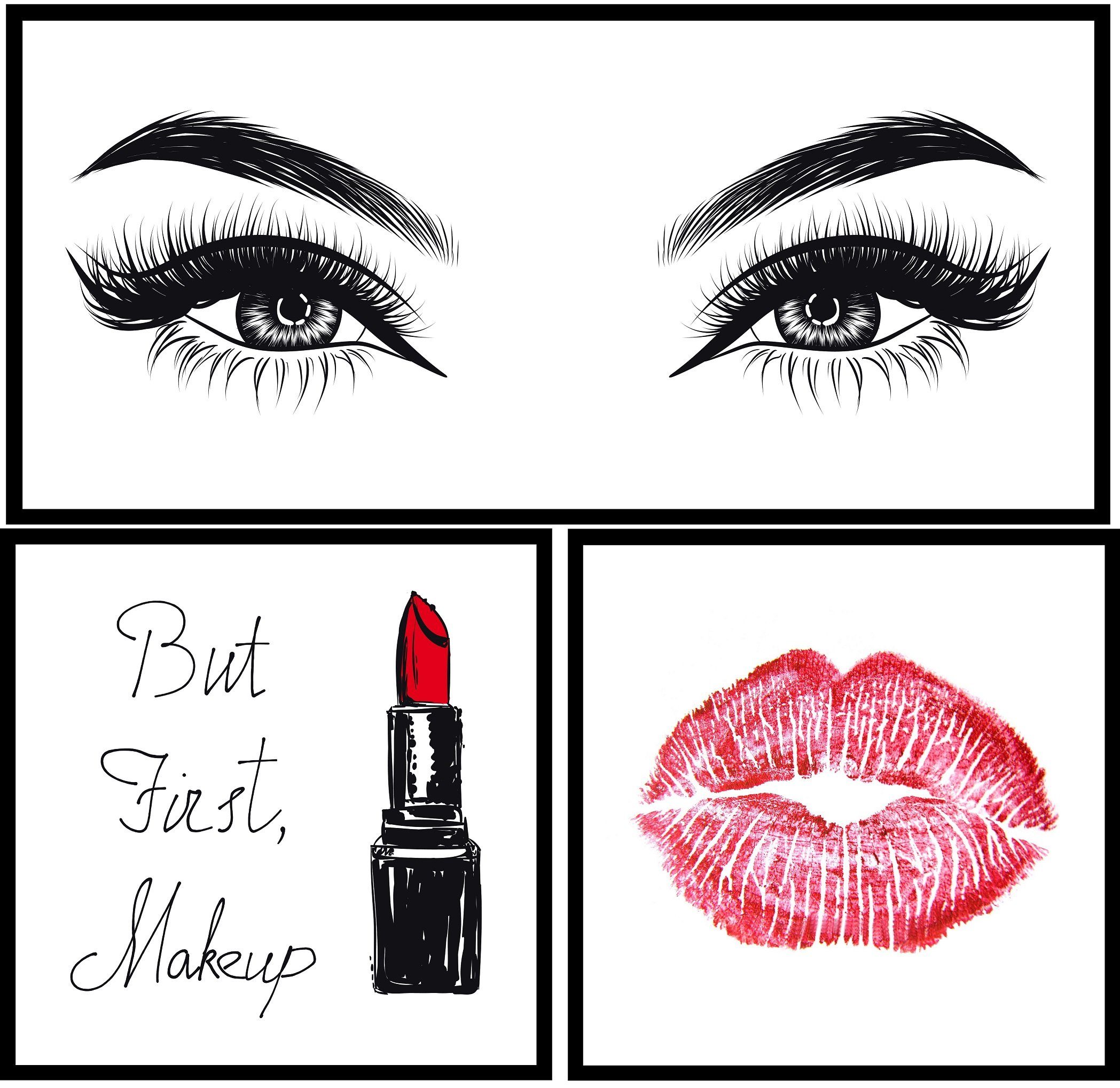 Bönninghoff Bild mit Rahmen MakeUp, Beauty, Sprüche (Set, 1 St)