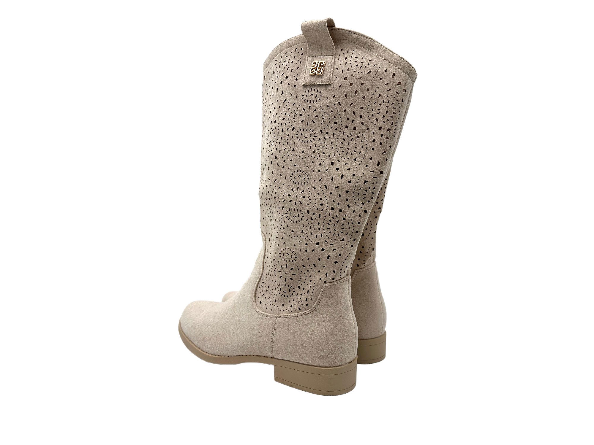 Nowaland Damen Stiefel mit Lochmuster und Blockabsatz Stiefel Dekoratives Lochmuster · Atmungsaktiv · Bequemer Blockabsatz – Bild 4 von 5