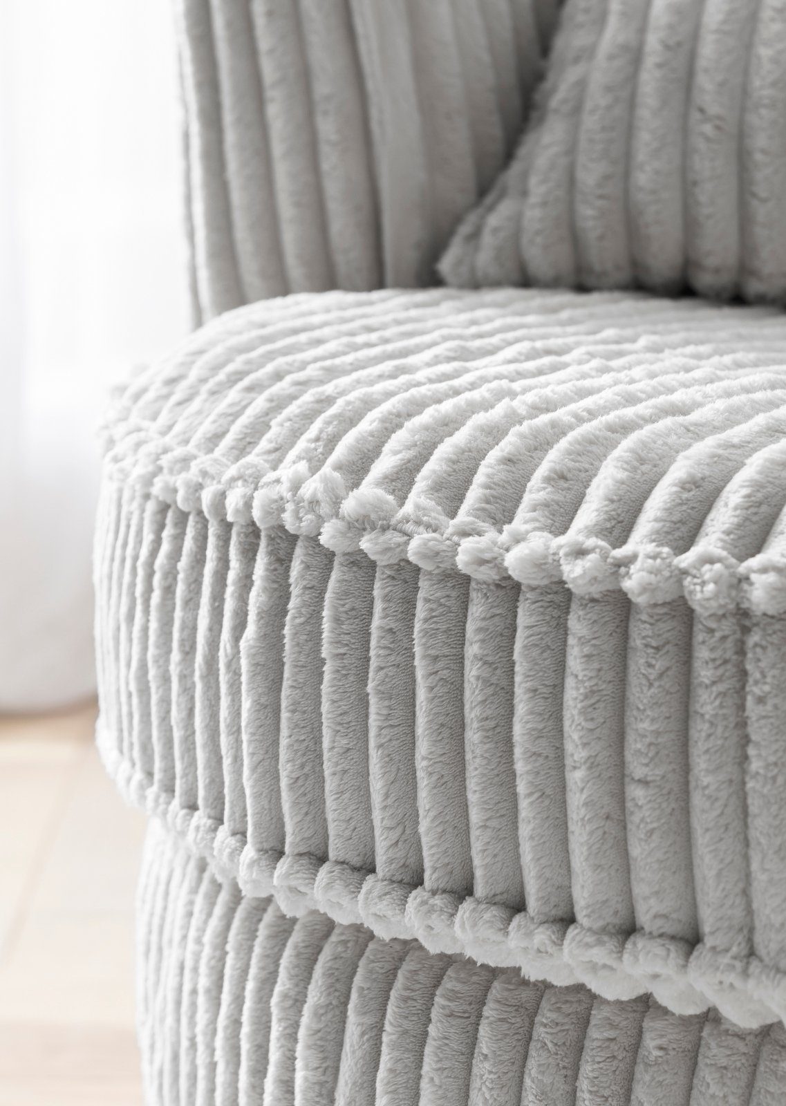 Bonell hellgrau, Cord Furn.Design mit in Federkern XXL-Sessel 120 (Love x cm), 120 360°drehbar, Comfy Seat