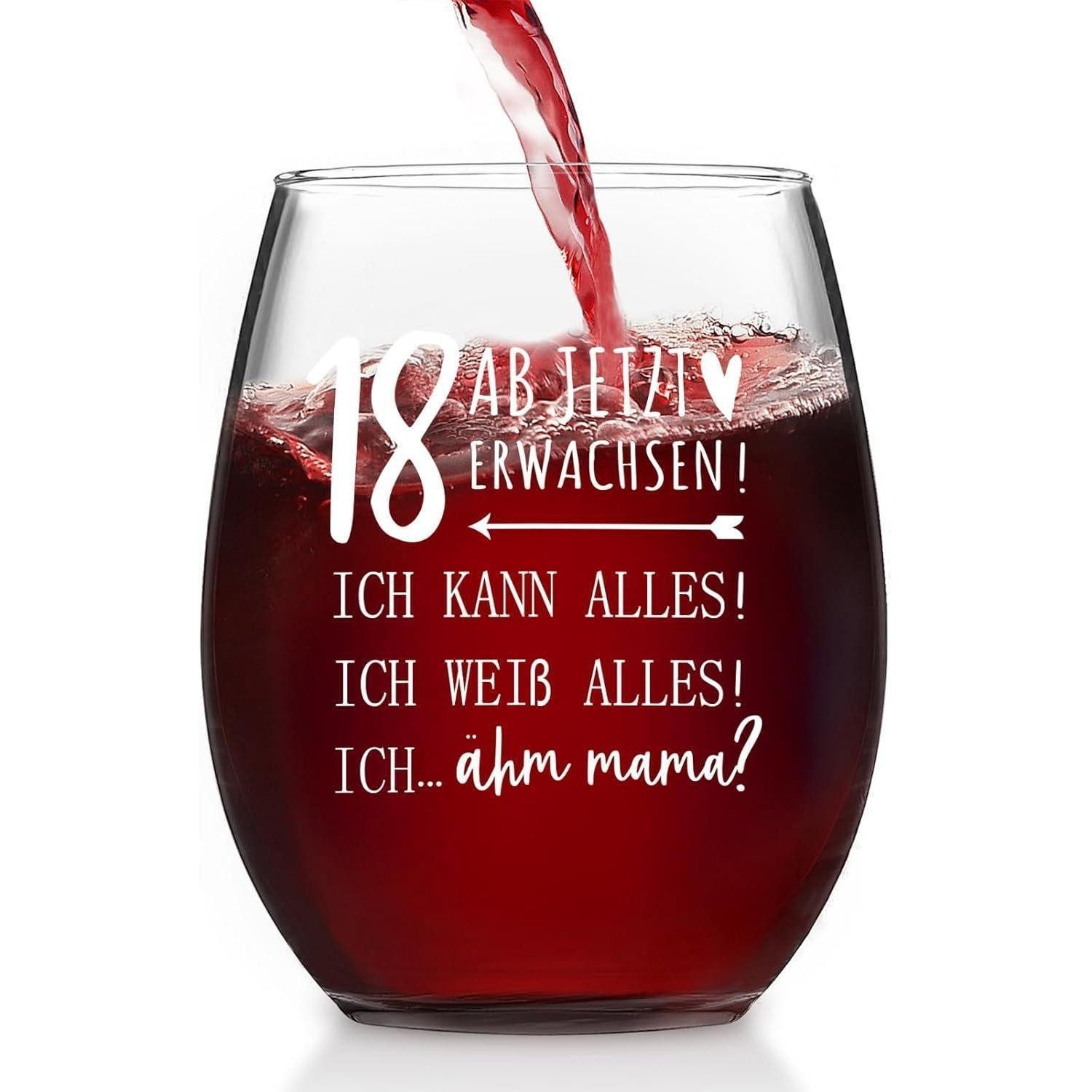 Joymaking Weinglas Weinglas 18. Geburtstag Geschenk Mädchen Junge hochwertig