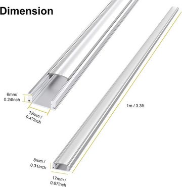 Daskoo LED-Stripe-Profil 10x1M LED Aluminium Profil Leiste Aluprofil Schiene Alu