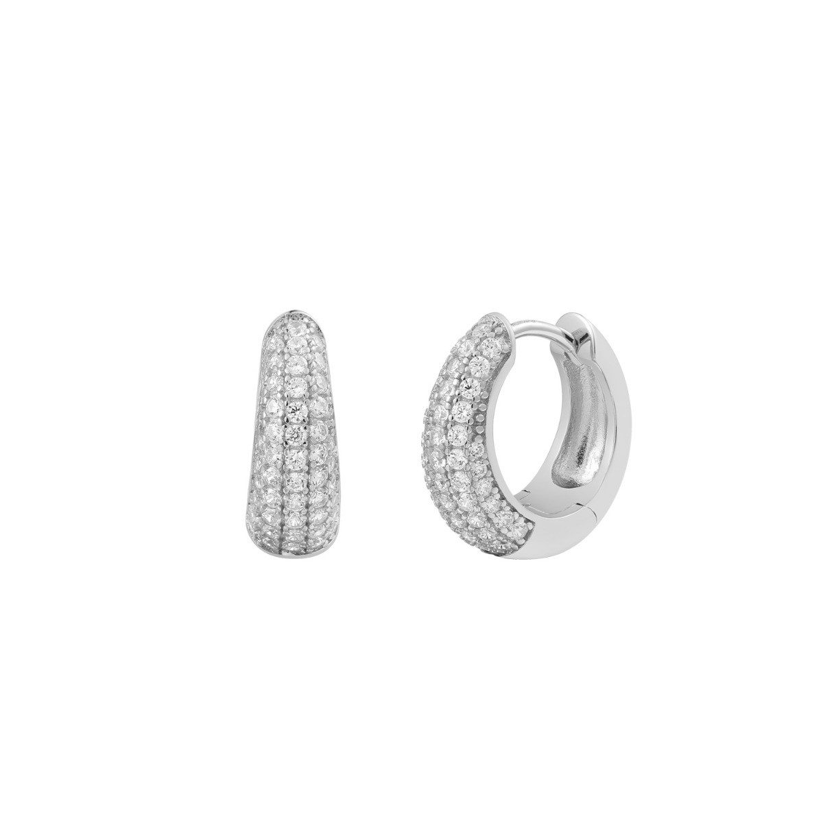 XENOX Paar Creolen Xenox Creolen Damen Modern Basic Zirkonia Sterlingsilber 15 mm XS10375