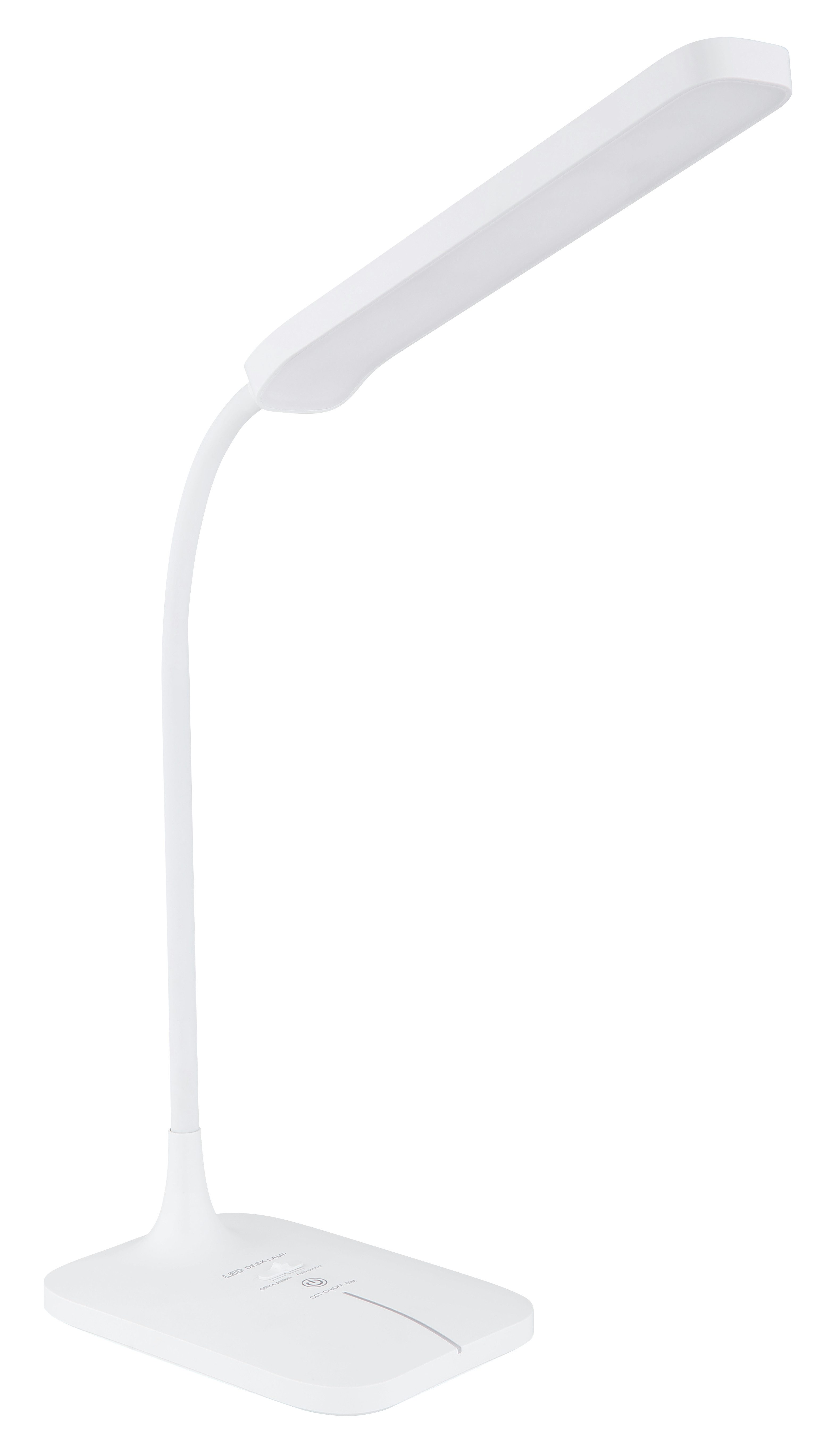 GLOBO LIGHTING Tischleuchte URANO, LED fest integriert, Tischleuchte Weiß, Opalglas, Touch dimmbar, Akku, Flexo, LED 4W