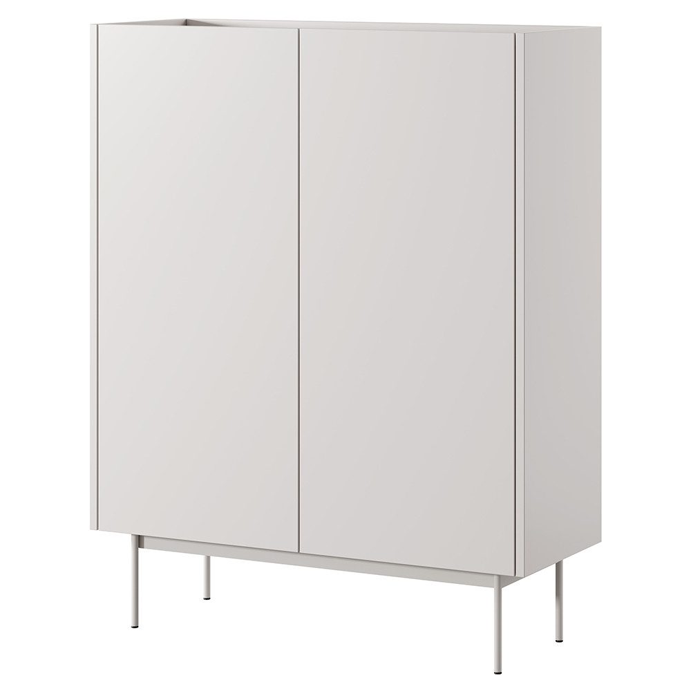 Lomadox Wohnzimmer-Set CHEYENNE-160, (Mega-Spar-Set, 3-St., Lowboard Couchtisch Highboard), griffloses Design, in Kaschmir matt mit Eiche