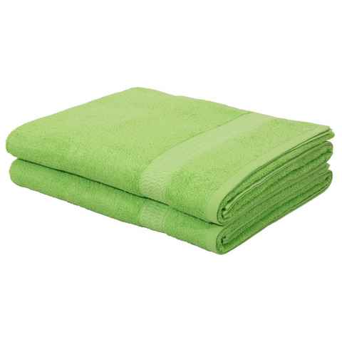 my home Strandtücher Juna, 2 Badetücher 100x180, 100% Baumwolle, Walkfrottee (2-St), Handtuch-Set und als Serie, weich, Handtücher in Uni-Farben