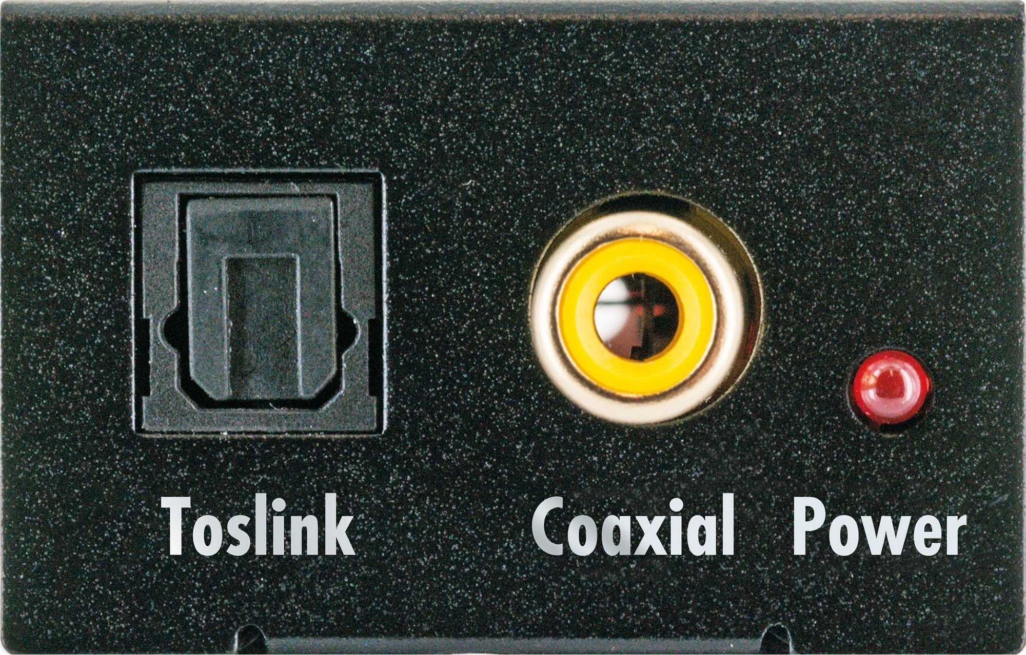 Schwaiger ADW200 513 Medienkonverter zu Koaxial Buchse, TOSLINK Buchse IN, CINCH Buchse, digitales Koaxial oder Toslink Audiosignal zu analoges Stereosignal