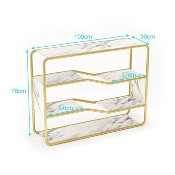 TWSOUL Konsolentisch Vitrine, 100cm*30cm*78cm (L*B*H), Gewichtskapazität 70kgMaterial Eisen+Mdf