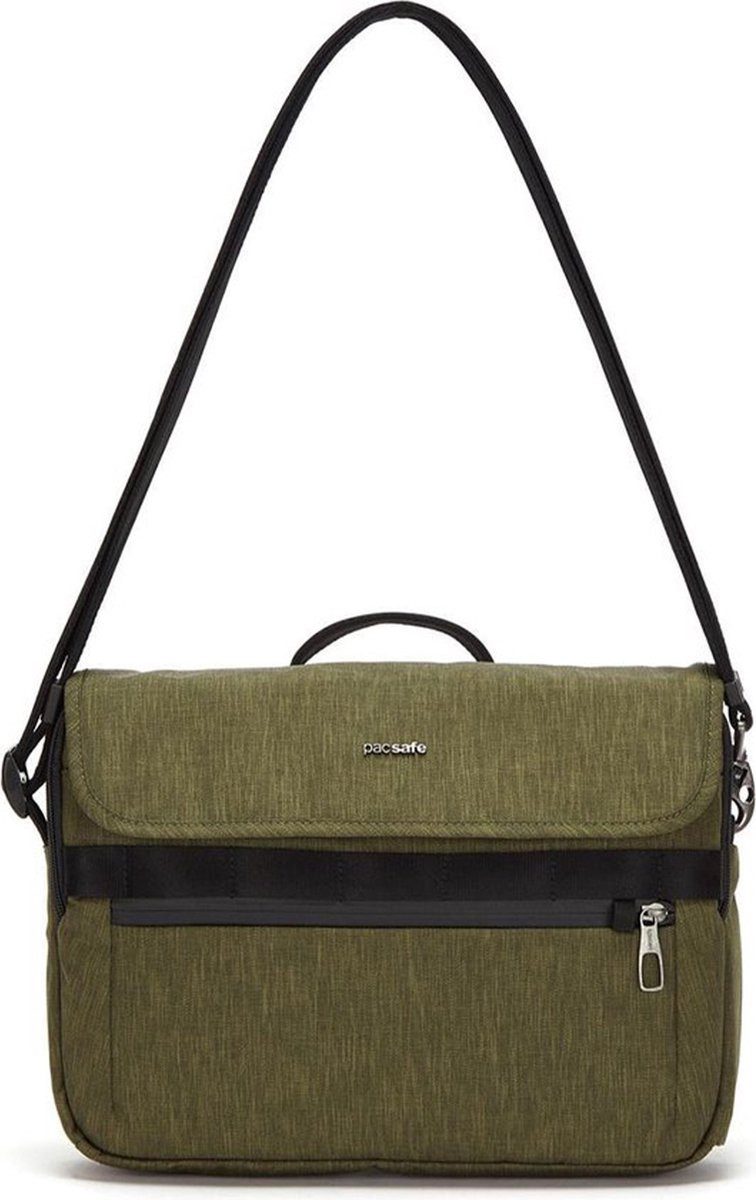 Pacsafe Umhängetasche Metrosafe X Messenger Laptoptas 8 L 12-Zoll RFID-Blockierung grün, RFID-Blockierung
