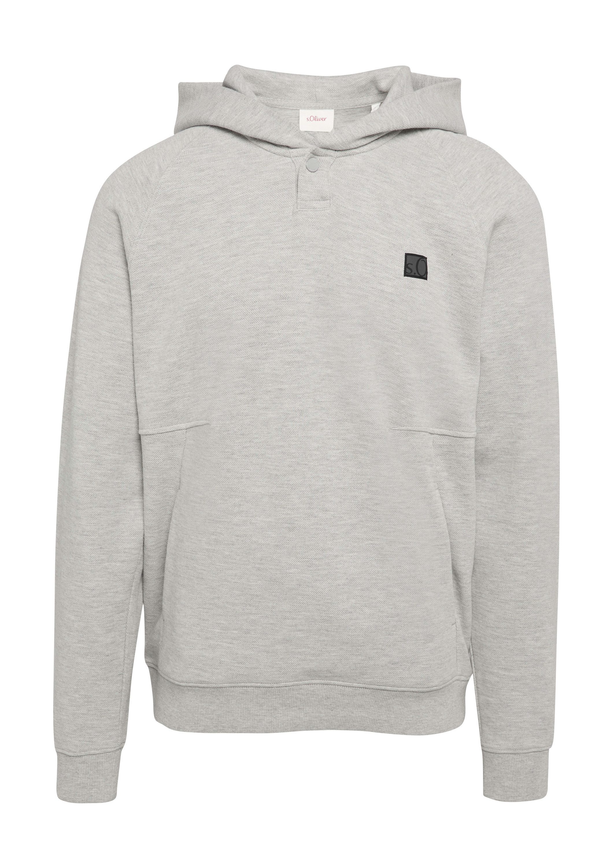 s.Oliver Sweatshirt Sweatshirt Hoodie mit Waffelstruktur und Logo-Detail