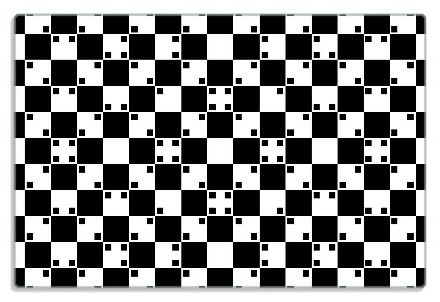 II, (inkl. Illusion rutschfester 20x30cm Wallario Täuschung - Frühstücksbrett schwarz 1-St), 4mm, weiß Gummifüße Optische -