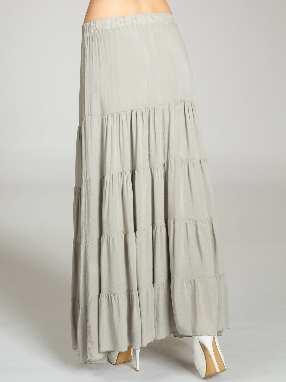 Caspar Faltenrock RO020 langer eleganter Damen Maxi Sommer Rock Maxirock - bodenlang bei ca. 157 cm Körpergröße