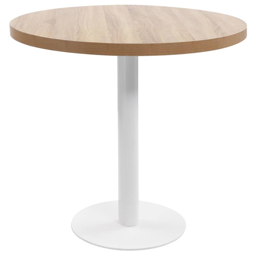 vidaXL Esstisch Bistrotisch Hellbraun 80 cm MDF (1-St)