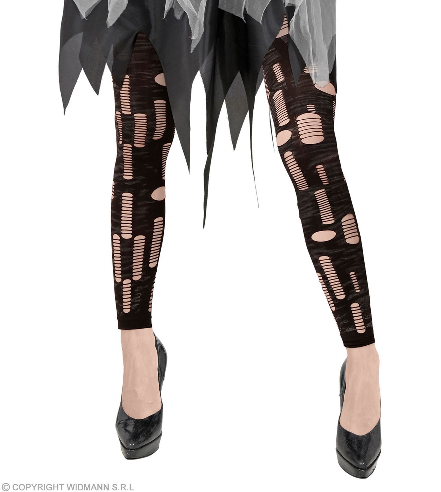 Kostüm Zerfetzte Zombie Leggings für Damen, Schwarz