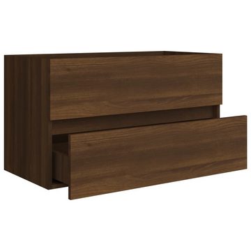 vidaXL Badezimmer-Set Waschbeckenschrank Braun Eiche 80x38,5x45 cm Holzwerkstoff