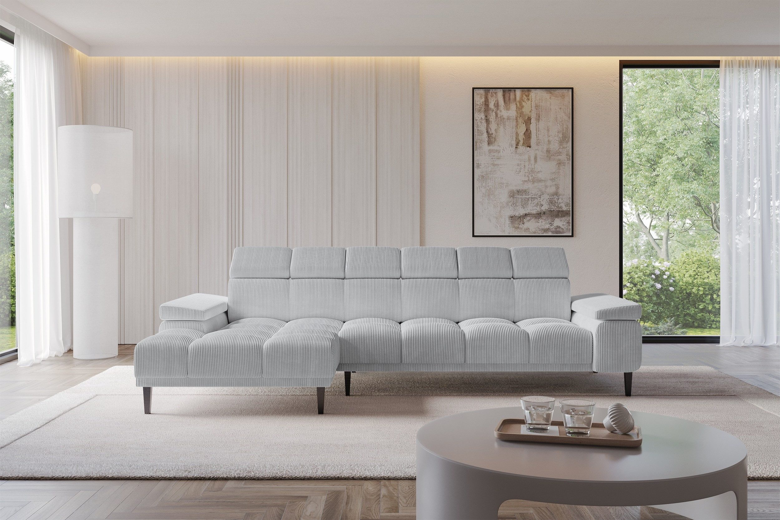 ALTDECOR Ecksofa SERI, Ecksofa Couch L-Form Eckcouch mit Elektrofunktion, Corner Sofa L-Form Vielseitige Sofa Wohnzimmer 300x165x98