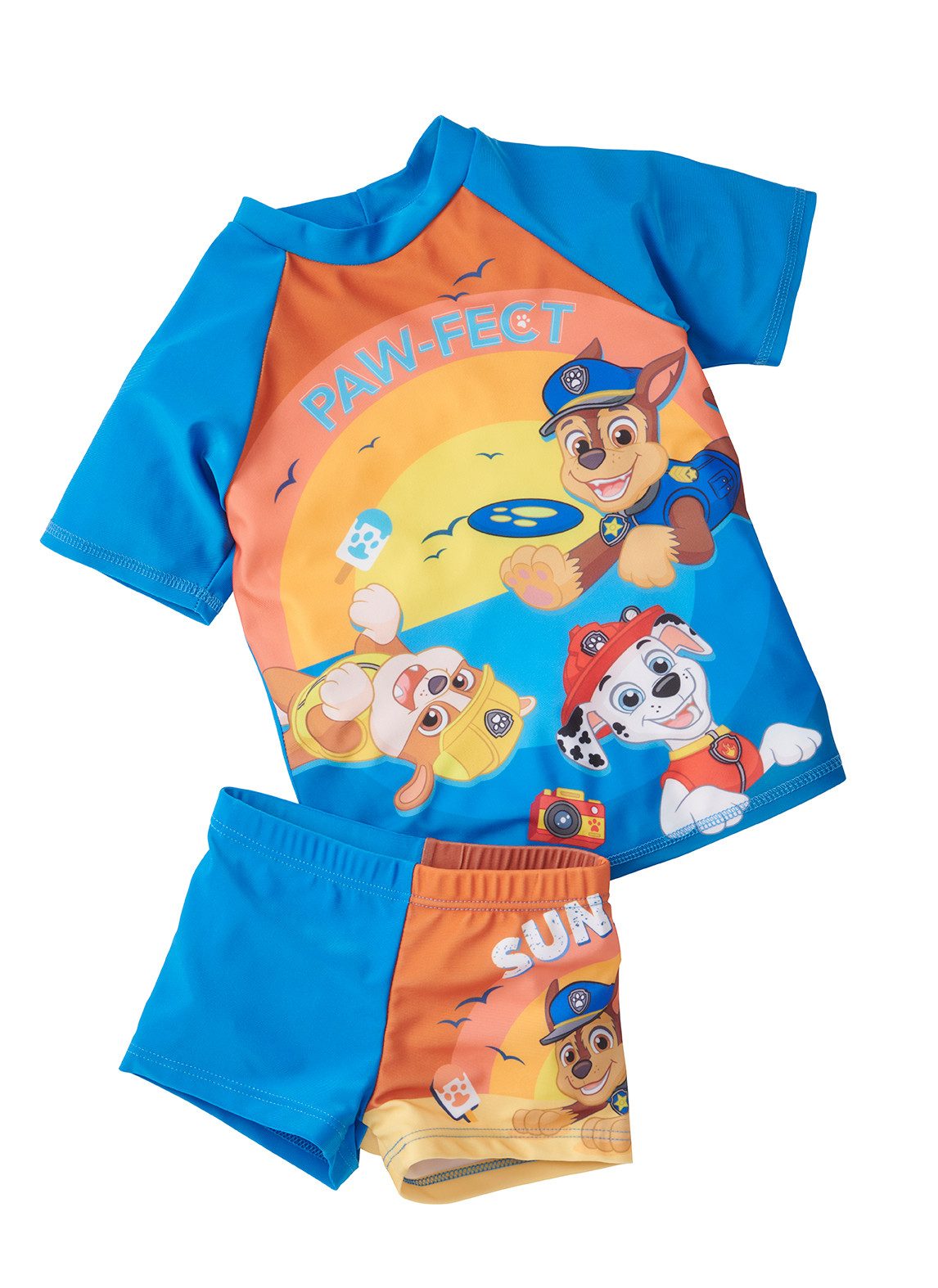 United Labels® Badeanzug Paw Patrol - Paw-fect Sunshine - Schwimmset UV-Schutz 50+ Schwimmanzug