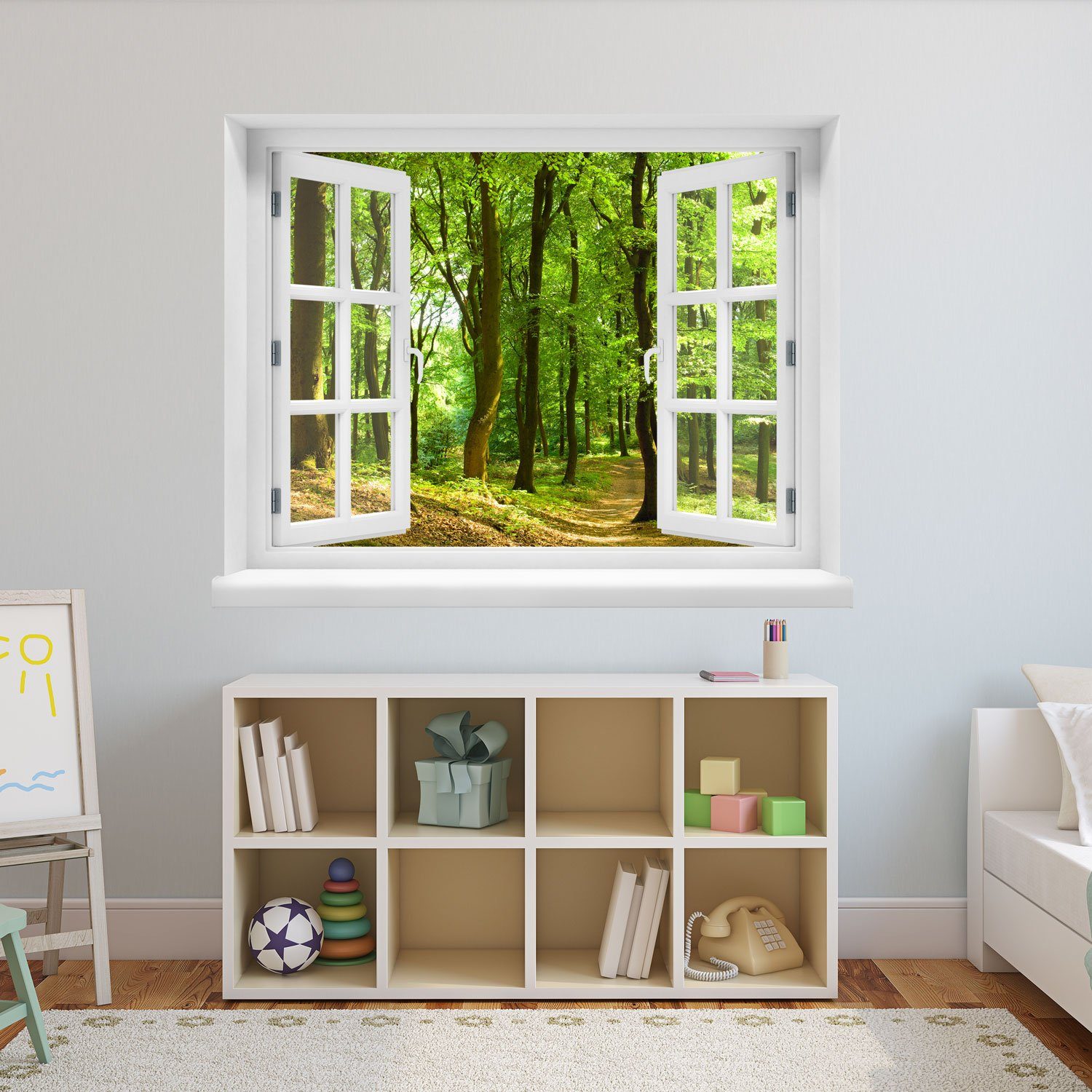 WallSpirit Wandsticker "Fensterblick mit Aussicht", Selbstklebend, rückstandslos abziehbar – Bild 5 von 5