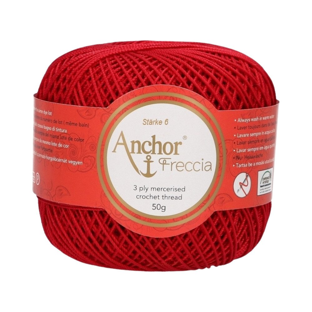 Anchor Freccia Stärke 6 Häkelgarn Häkelwolle, 175 m (Häkelgarn aus 100 % ägyptischer Baumwolle), 50 g