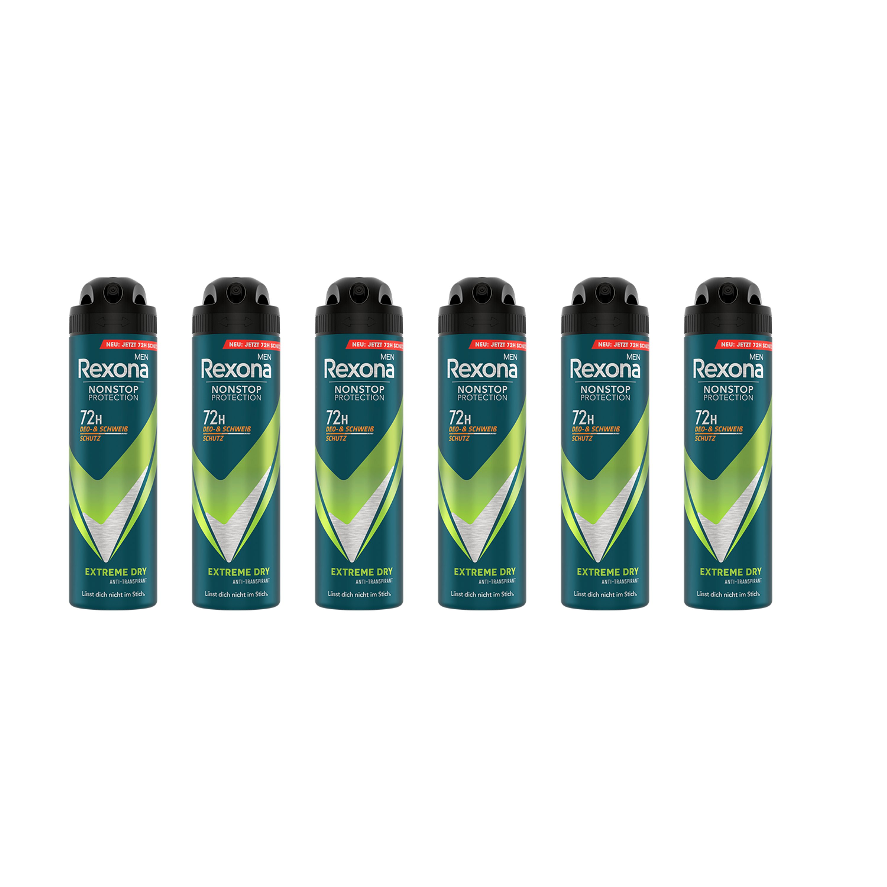 Rexona Deo-Set 6x 150ml Deospray Nonstop Protection Extreme Dry Anti Transpirant, 72 Stunden Schutz vor Schweiß und Körpergeruch
