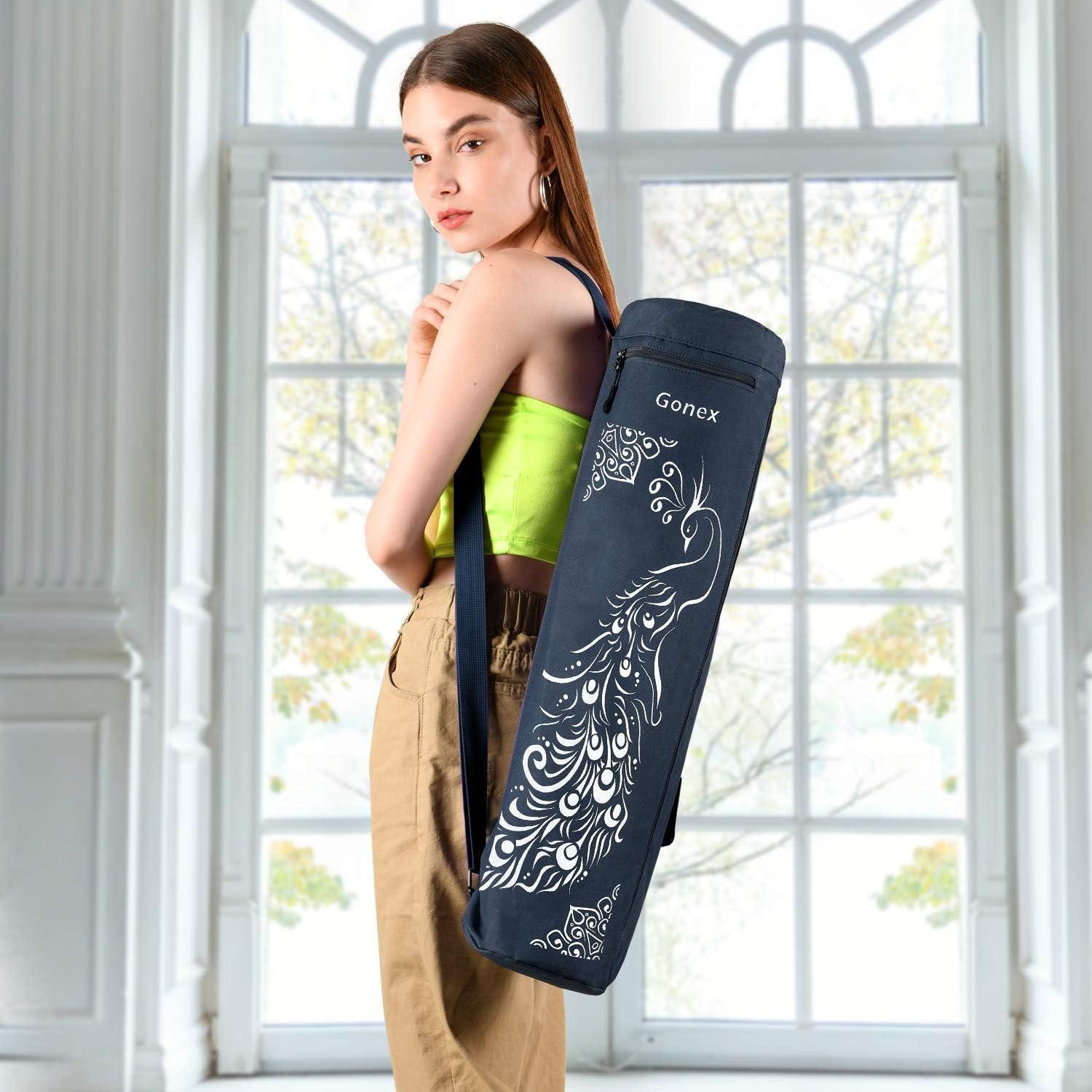 LuxusKollektion Yogatasche Yogatasche wasserdichte Tragetasche für Yogamatten Dunkelblau Pfau
