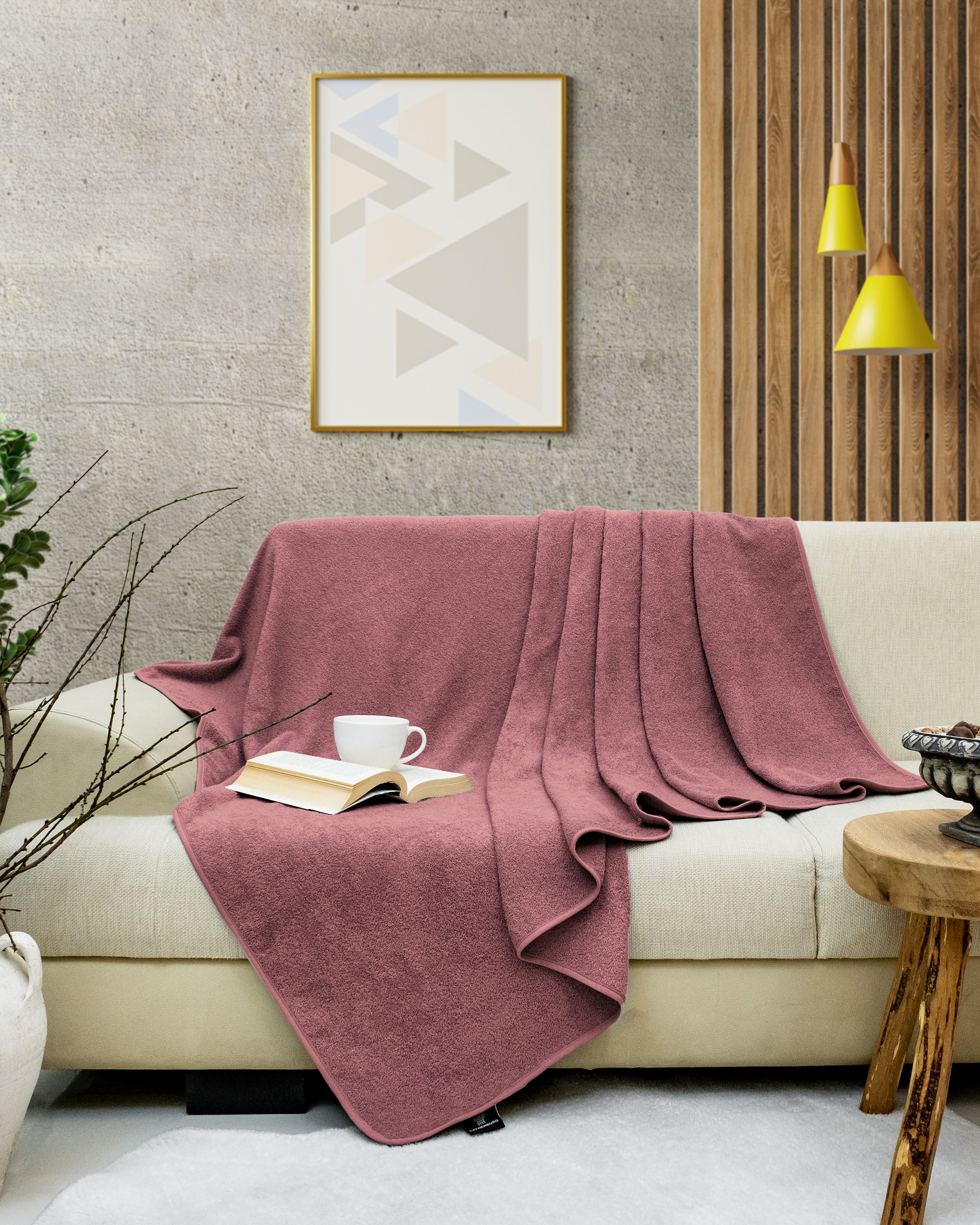 Wohndecke Frotteedecke 100% Baumwolle - Sommerdecke, Kuscheldecke, Laynenburg, Baumwolldecke als Sommer, Bett-Überwurf, Couch-Überwurf, Sofa-Decke – Bild 5 von 5