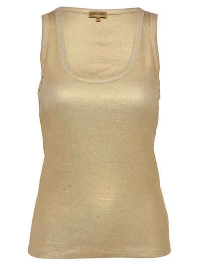 Sarah Kern Stricktop Unterhemd Figurbetont mit allover goldfarbener Beschichtung
