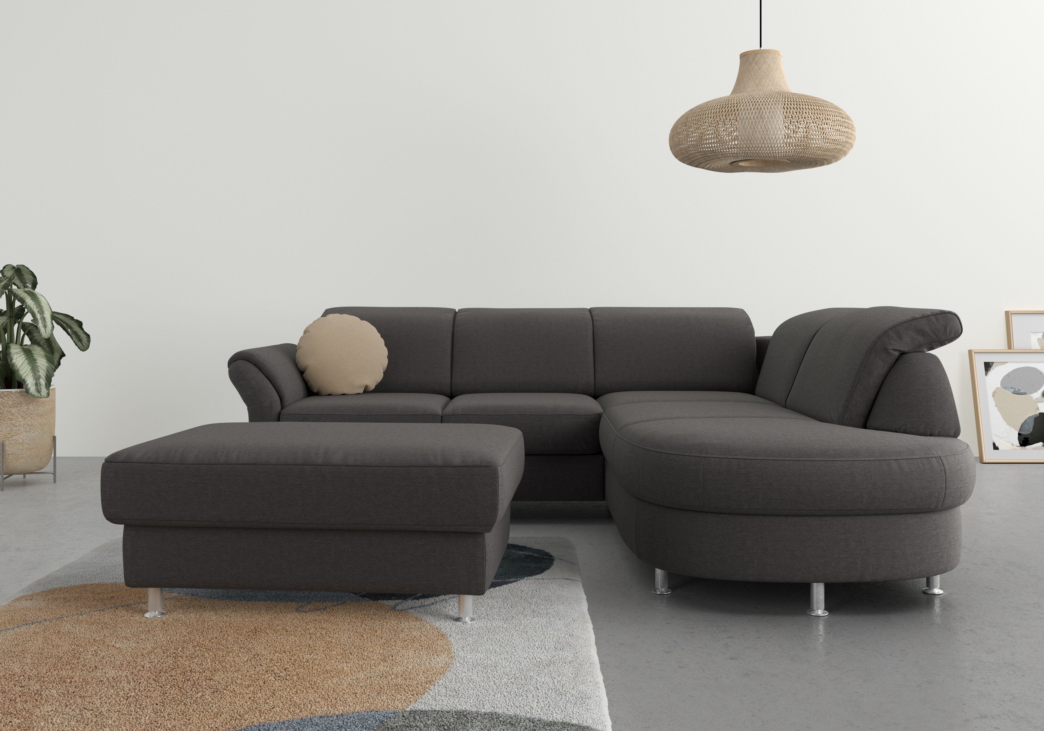 sit&more Ecksofa Apulia L-Form, wahlweise Bettfunktion, Bettkasten und Kopf- und Armteilverstellung