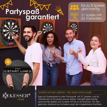 KESSER Dartscheibe, Elektronische Dartscheibe Profi Set E Dartboard mit 15 Dart