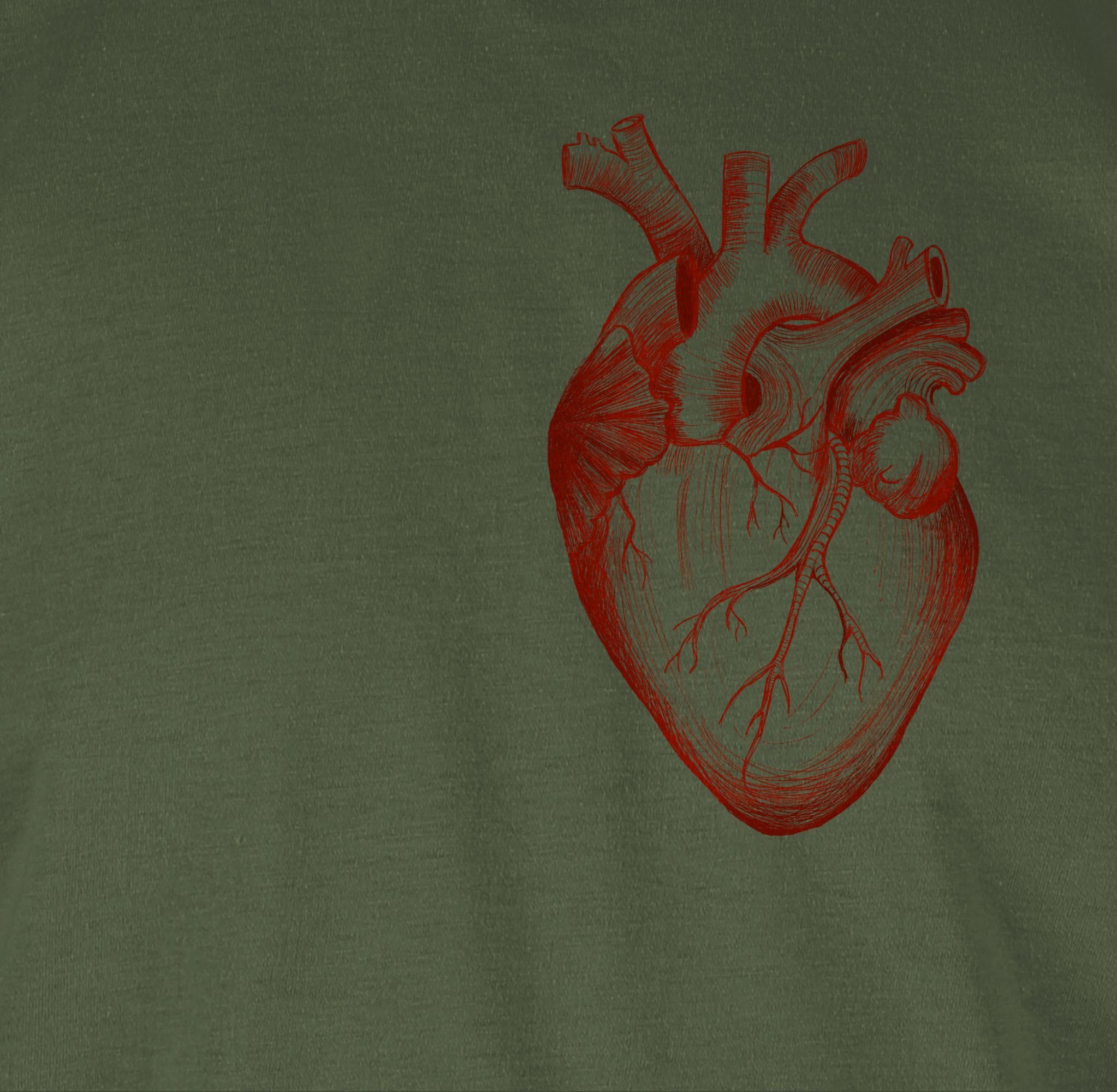 Anatomie Geschenke Army Nerd 03 Shirtracer Herz T-Shirt Grün