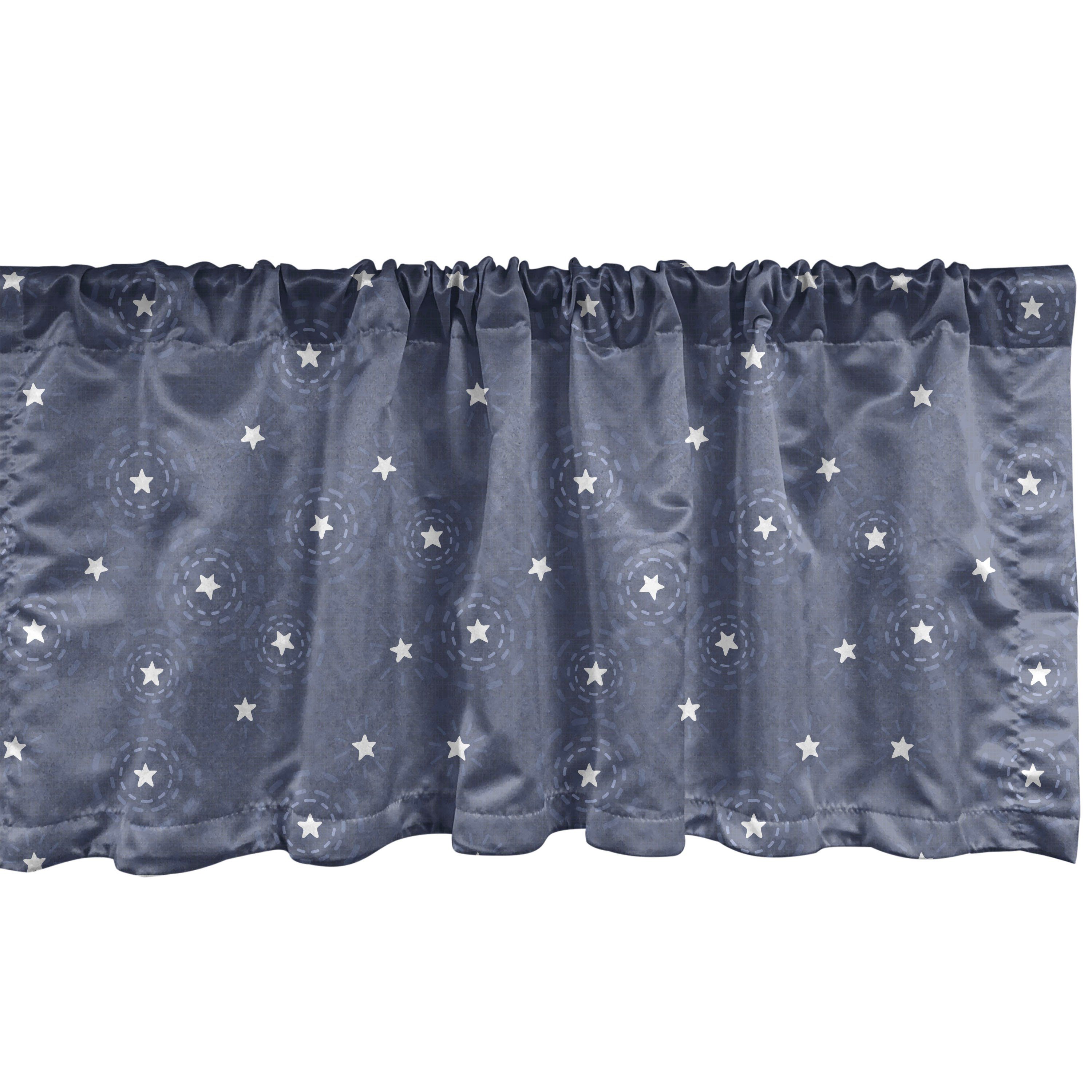 Scheibengardine Vorhang Volant für Küche Schlafzimmer Dekor mit Stangentasche, Abakuhaus, Microfaser, Navy blau Summer Night Sky Kids
