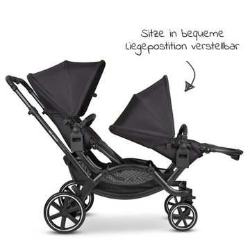 ABC Design Geschwisterwagen Zoom - Classic Edition - Ink, Geschwisterkinderwagen Zwillingskinderwagen mit Liegeposition