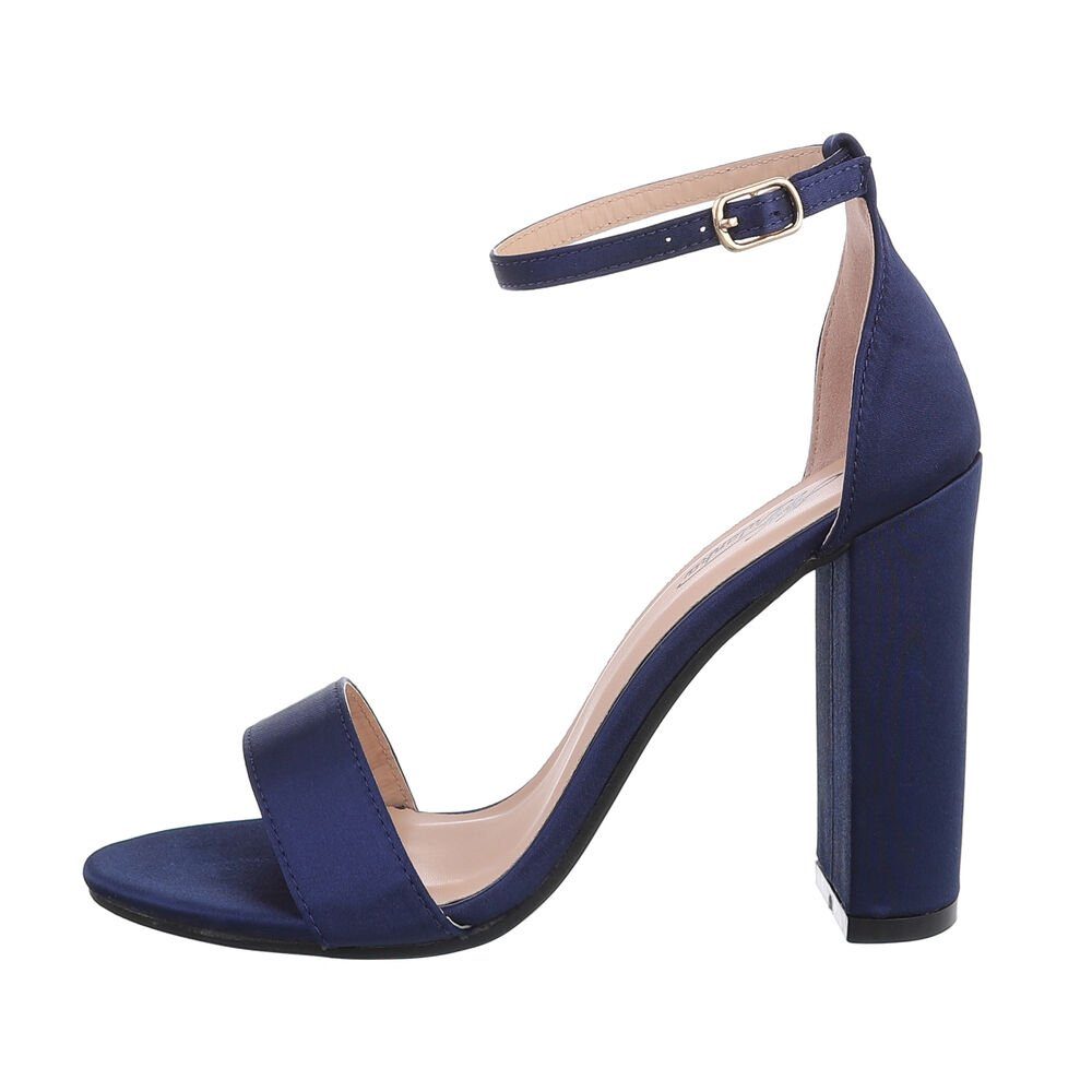 Abendschuhe & in Damen Sandaletten Elegant Sandalen Ital-Design Blockabsatz Sandalette Blau