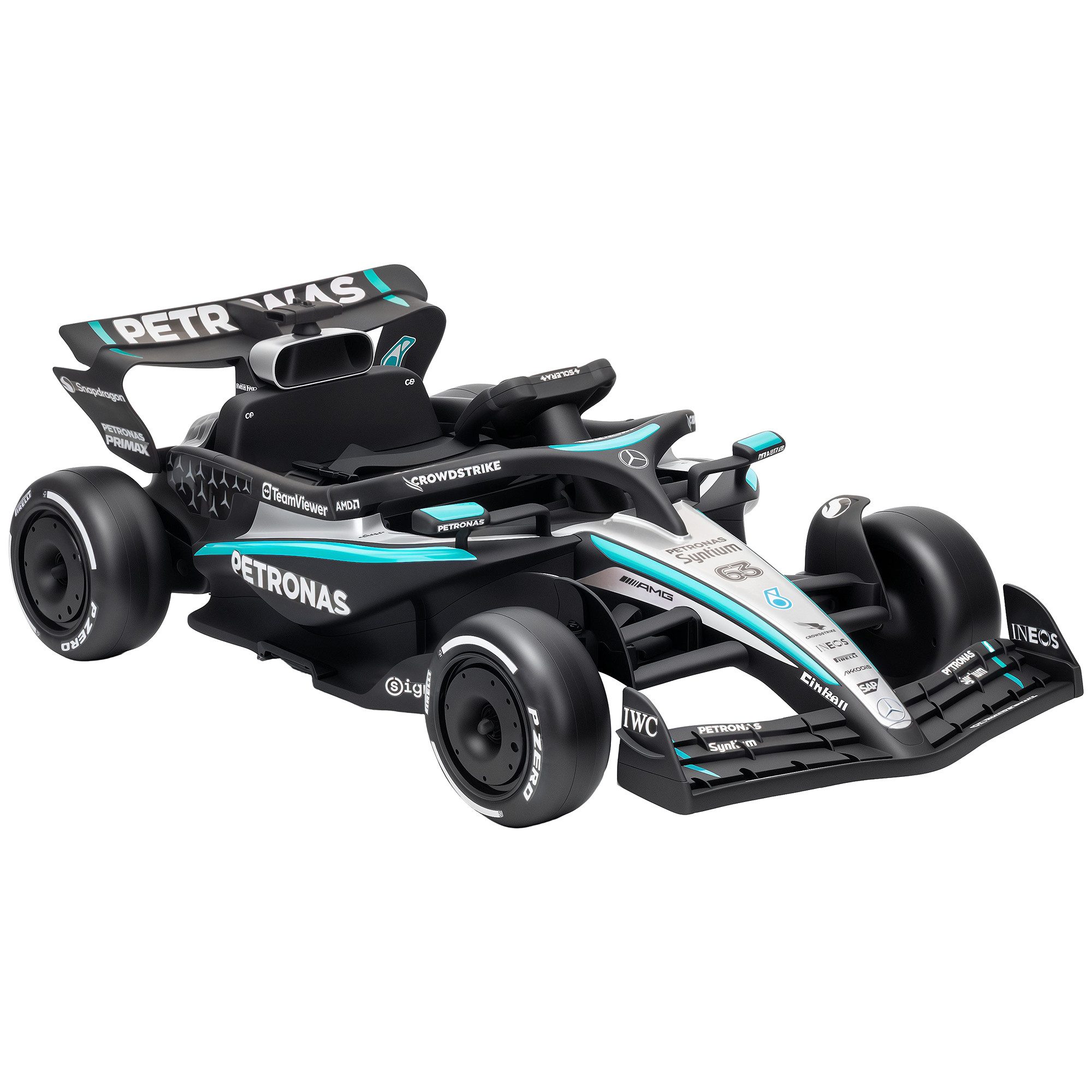 AIYAPLAY Elektro-Kinderauto Mercedes-AMG PETRONAS F1 Go-Kart, Belastbarkeit 30 kg, (1-tlg), 12 V, 2,4 GHz Fernbedienung, Softstart