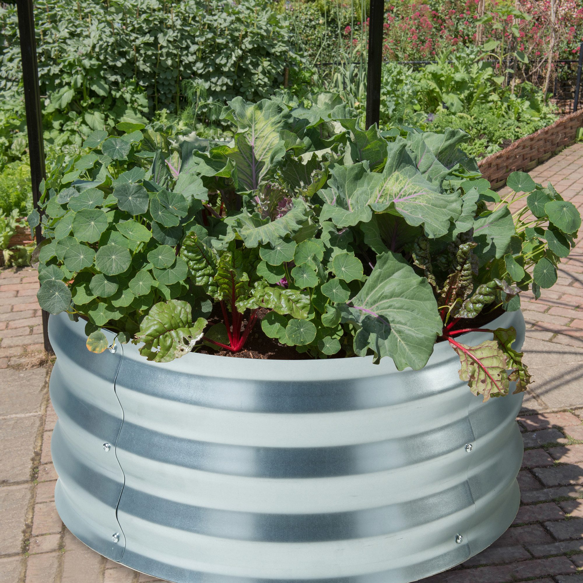 casa.pro Hochbeet, »Andrano« verzinkter Stahl rund Ø61 x 30,5 cm Silberfarben