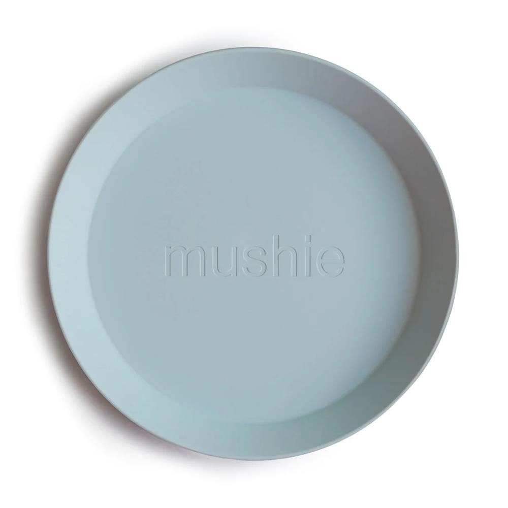 Mushie Kindergeschirr-Set Kinderteller Powder Blue 2er Set, Kunststoff BPA-frei Babyteller Babygeschirr