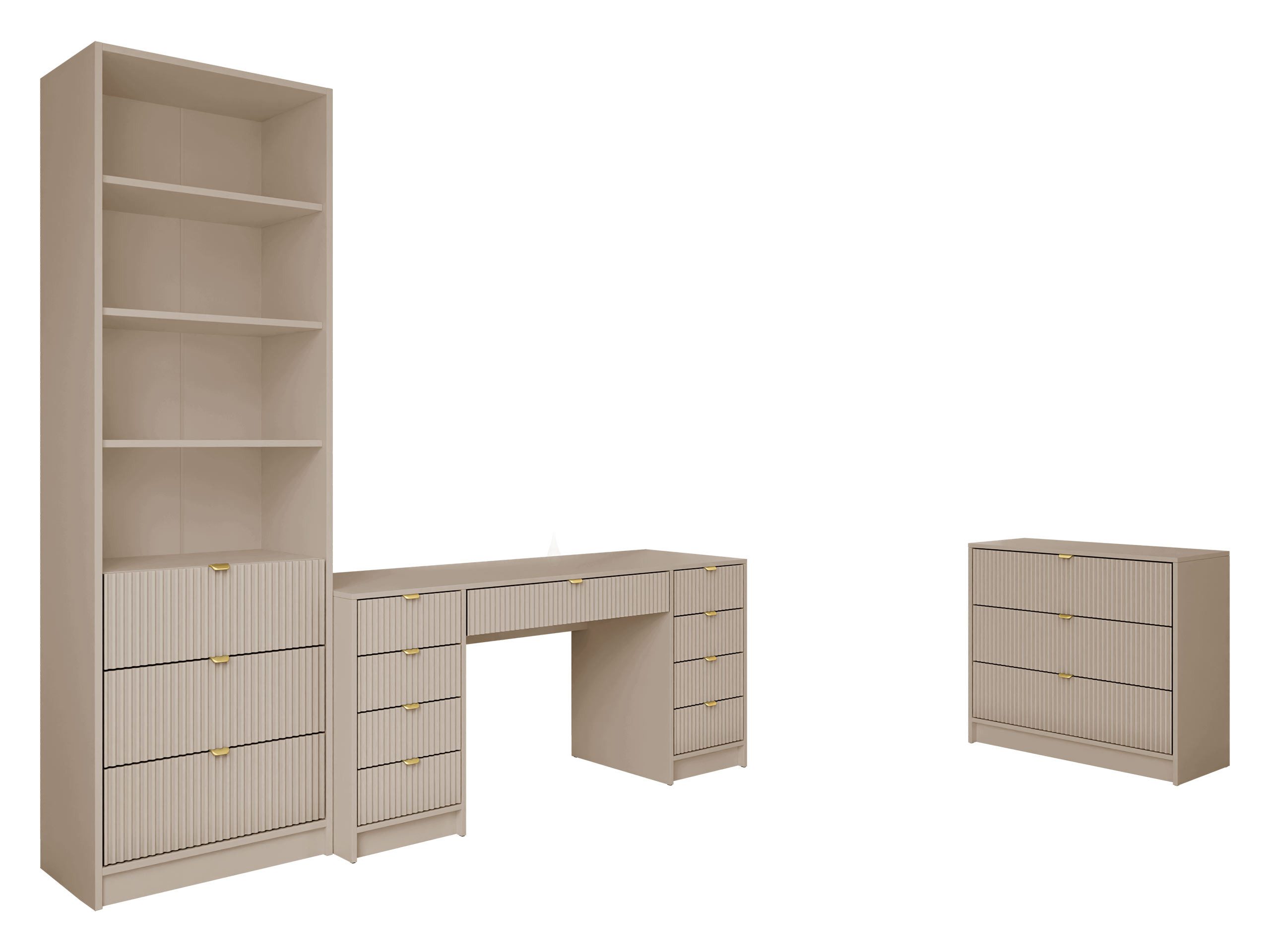 MIRJAN24 Wohnzimmer-Set Tireno VI, (3er-Set, Kommode, Schreibtisch, Regal), günstig online kaufen