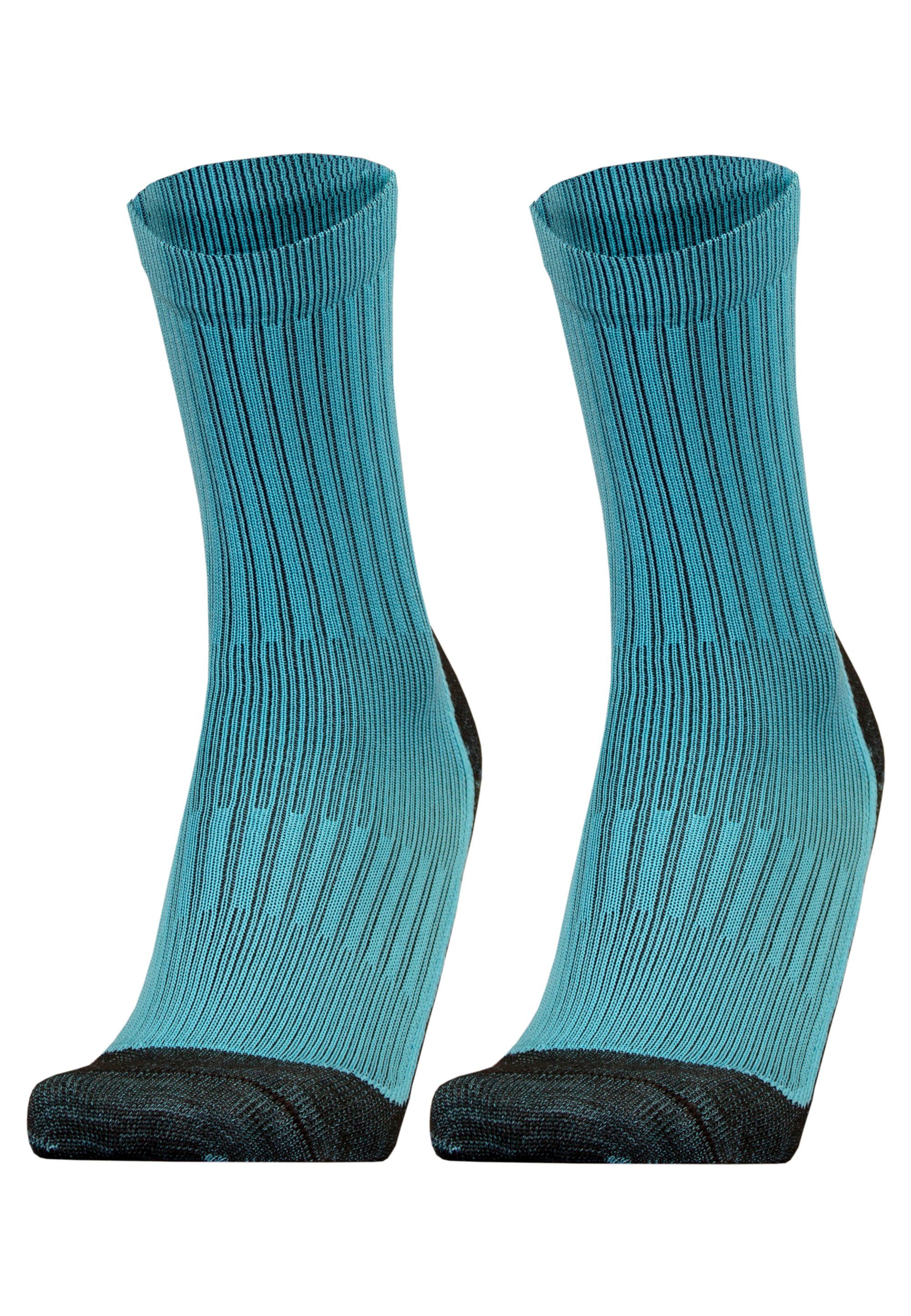 2er (2-Paar) schwarz-türkis mit Funktion Socken atmungsaktiver XC Pack WINTER UphillSport