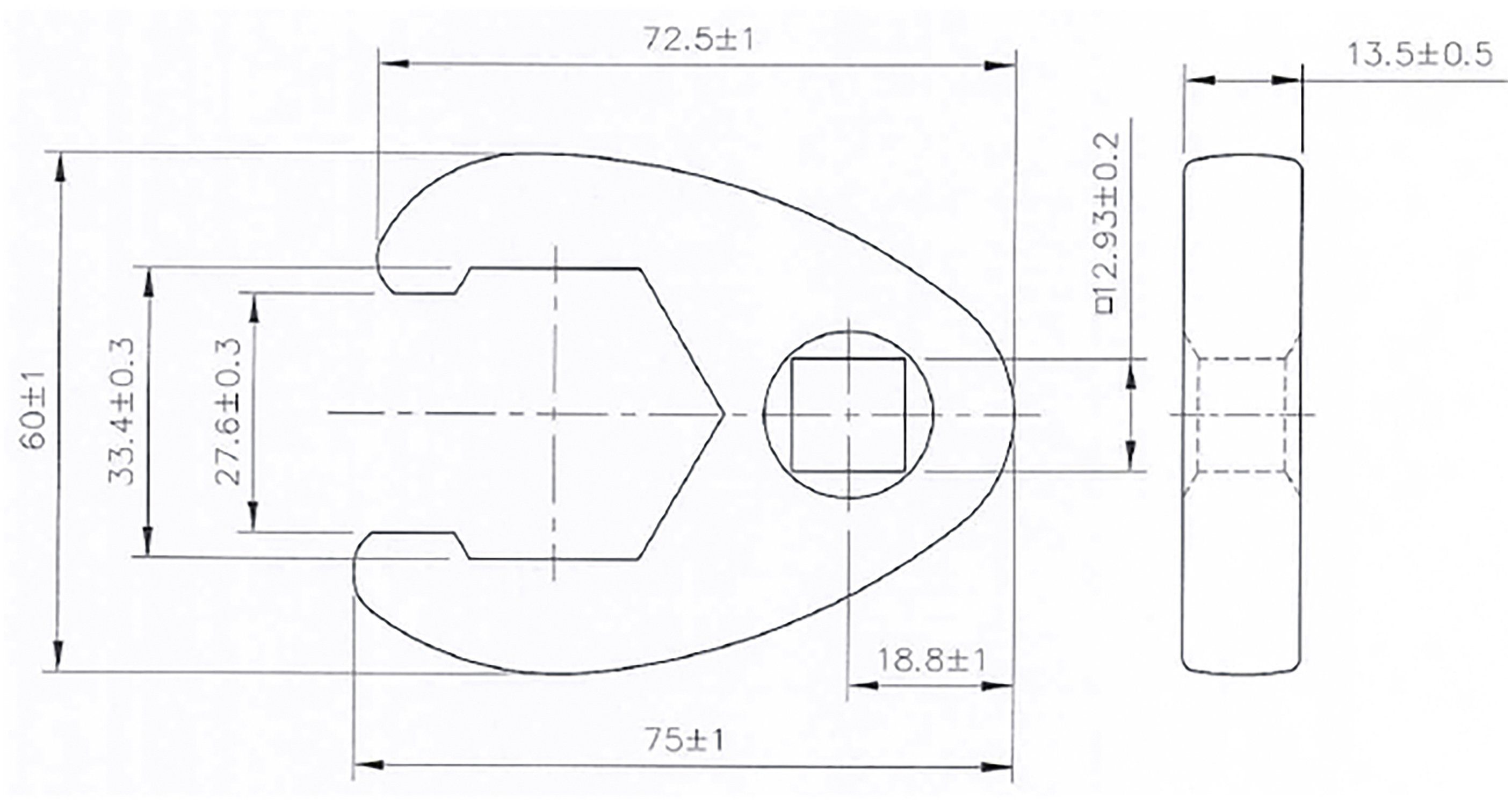 12,5 Werkzeugset mm (3/4) BGS Hahnenfußschlüssel-Satz, (1/2) Antrieb 20 Innenvierkant mm / 8-tlg.,