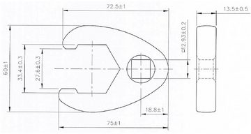 BGS Werkzeugset Hahnenfußschlüssel-Satz, 8-tlg., Antrieb Innenvierkant 12,5 mm (1/2) / 20 mm (3/4)