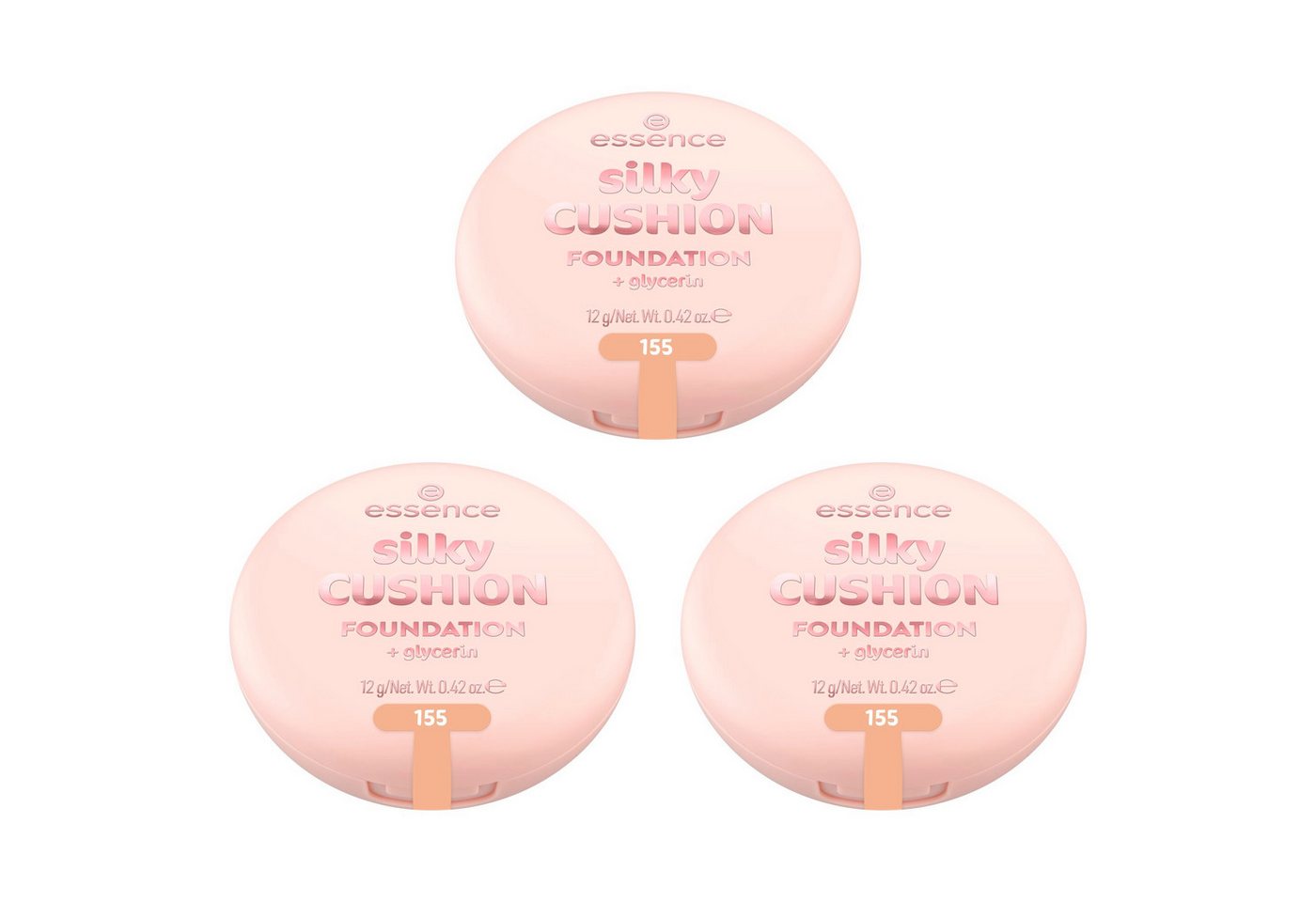 Essence Foundation silky CUSHION FOUNDATION, 3-tlg.